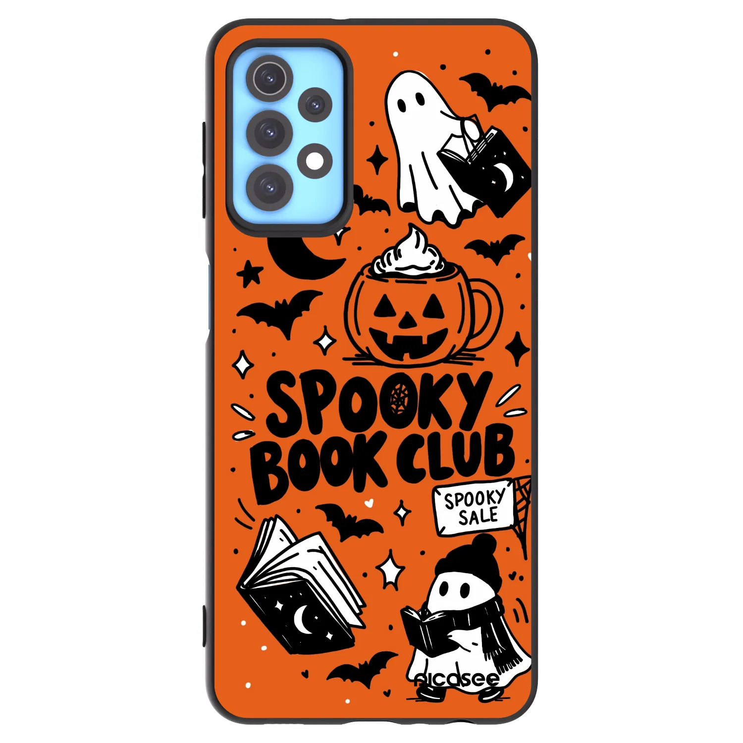 Picasee crna silikonska maskica za Samsung Galaxy A32 4G SM-A325F - Spooky book club