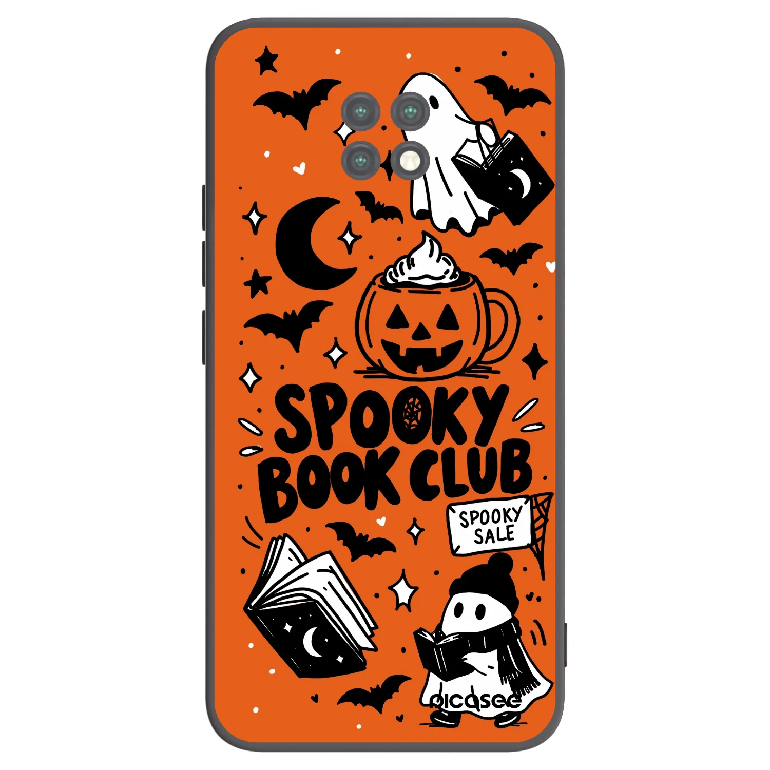 Picasee crna silikonska maskica za Xiaomi Redmi Note 9T - Spooky book club