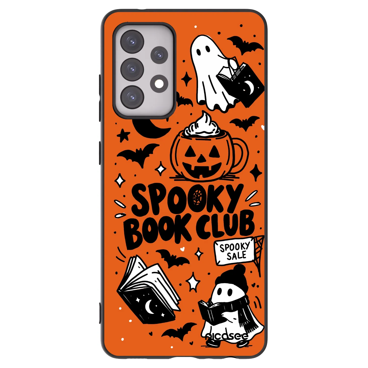 Picasee crna silikonska maskica za Samsung Galaxy A52s 5G A528B - Spooky book club