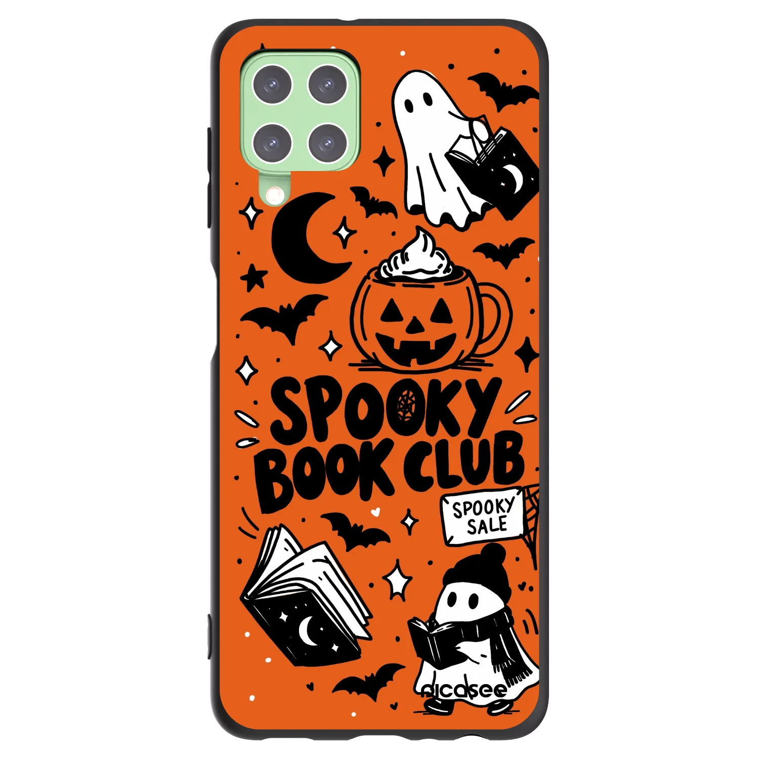 Picasee crna silikonska maskica za Samsung Galaxy A22 A225F 4G - Spooky book club