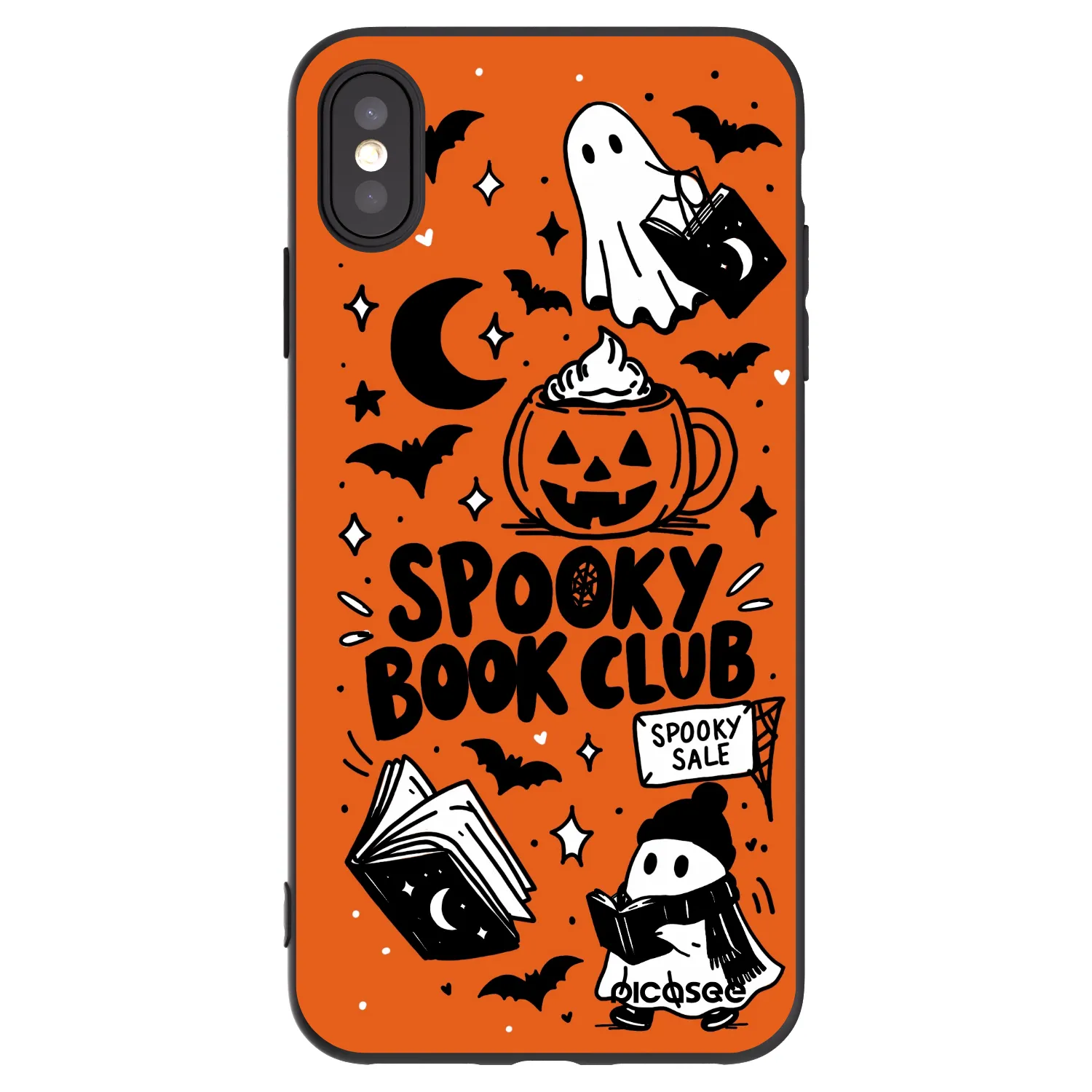 Picasee crna silikonska maskica za Apple iPhone XS Max - Spooky book club