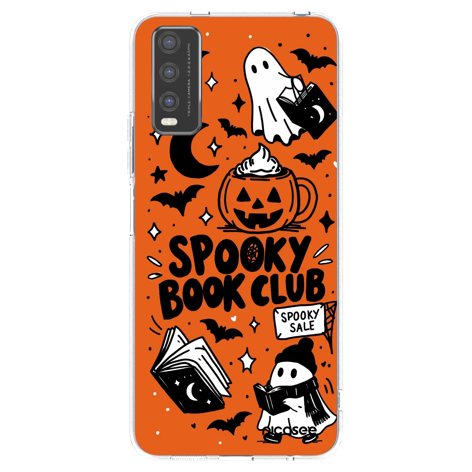 Picasee silikonska prozirna maskica za Vivo Y20s - Spooky book club