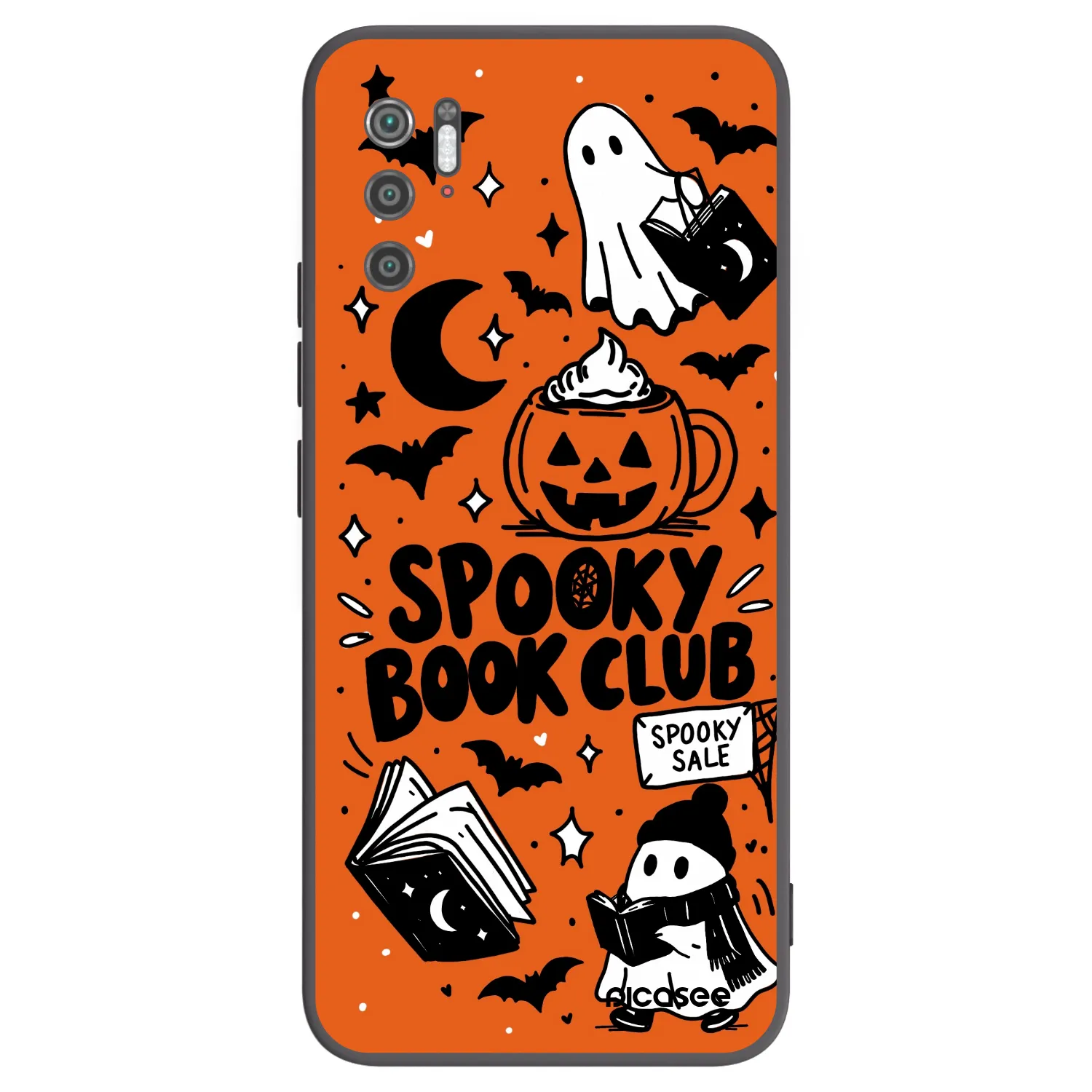Picasee crna silikonska maskica za Xiaomi Poco M3 Pro 5G - Spooky book club