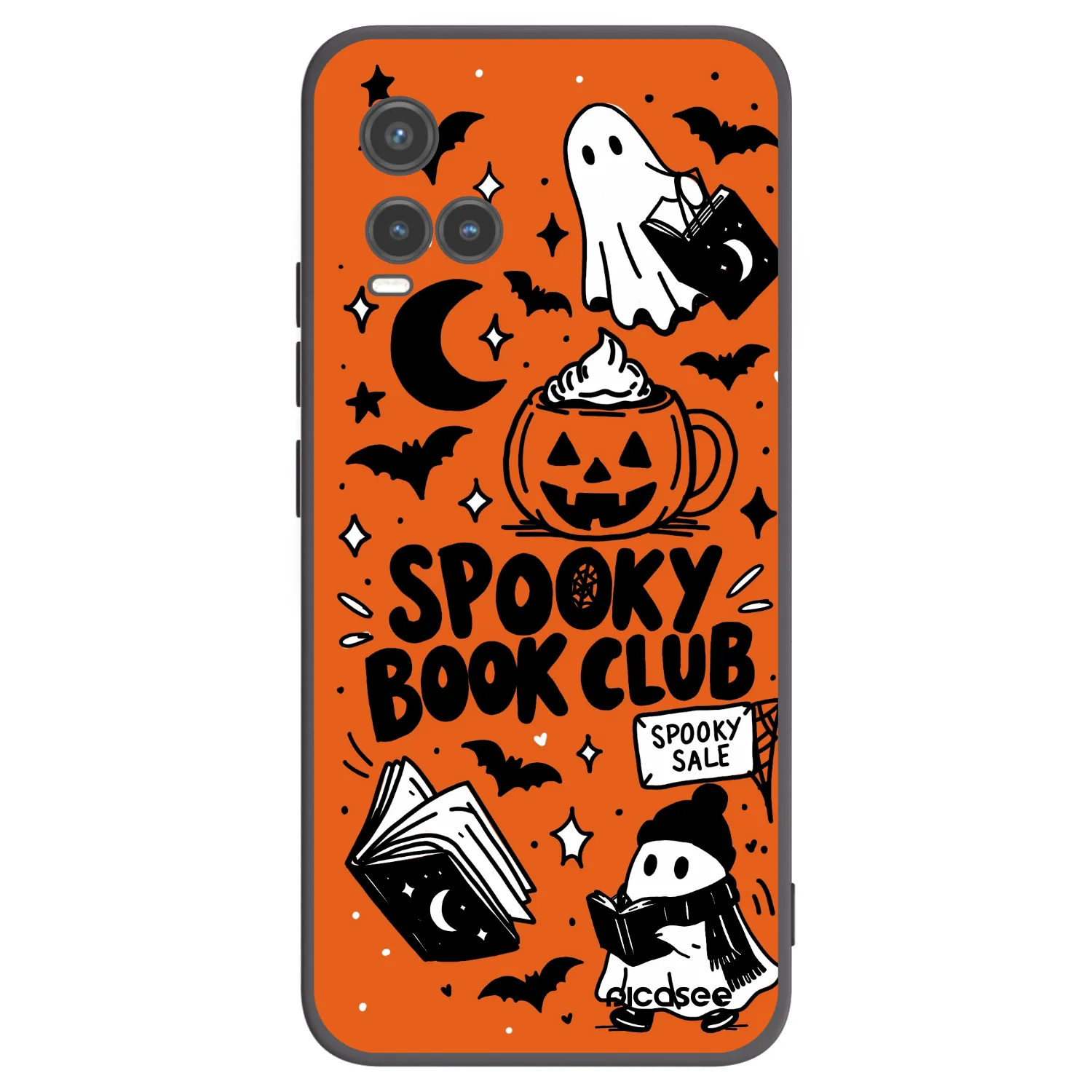 Picasee crna silikonska maskica za Vivo Y33s - Spooky book club