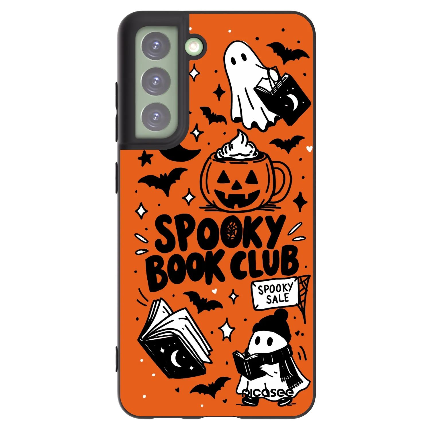 Picasee crna silikonska maskica za Samsung Galaxy S21 FE 5G - Spooky book club