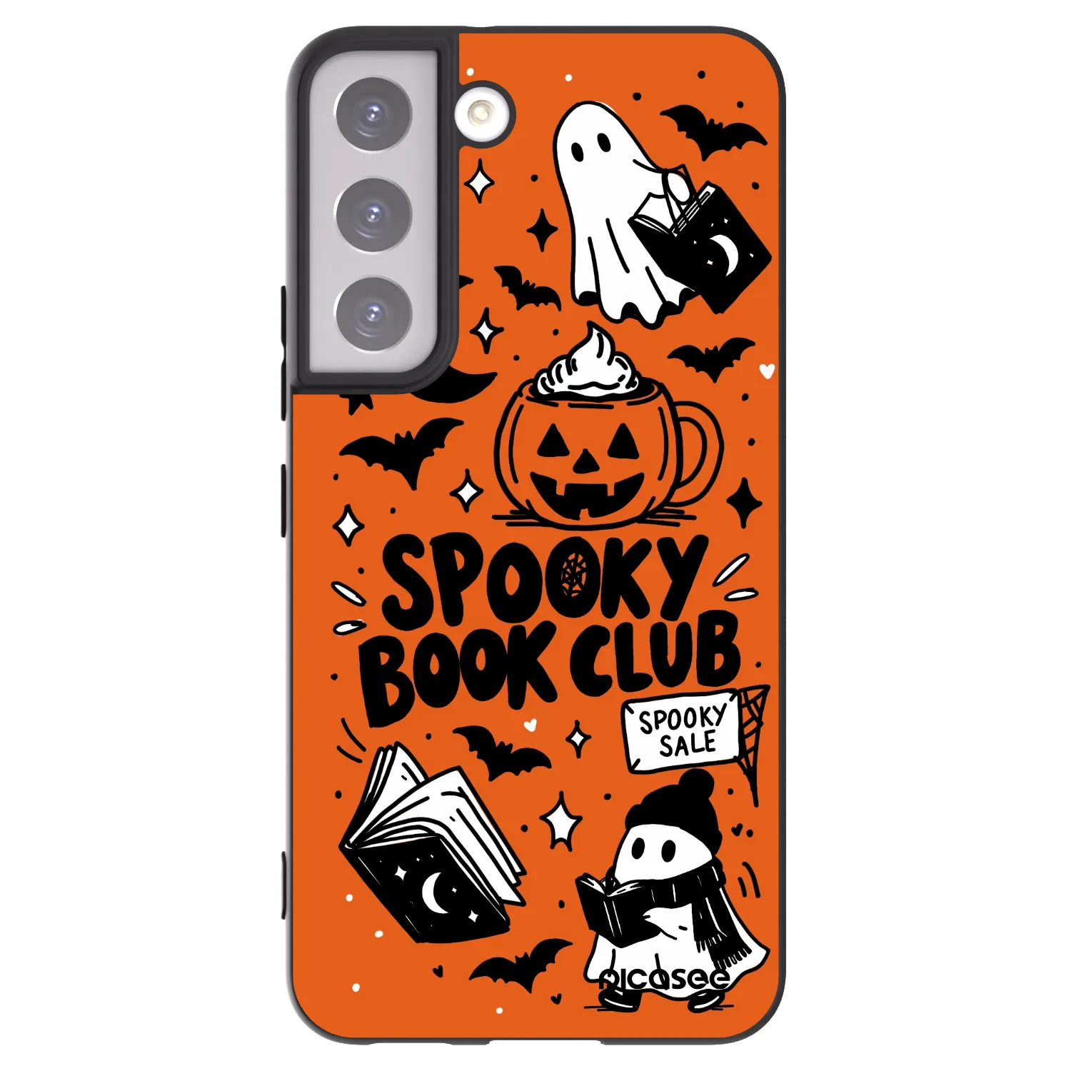 Picasee crna silikonska maskica za Samsung Galaxy S22 5G - Spooky book club