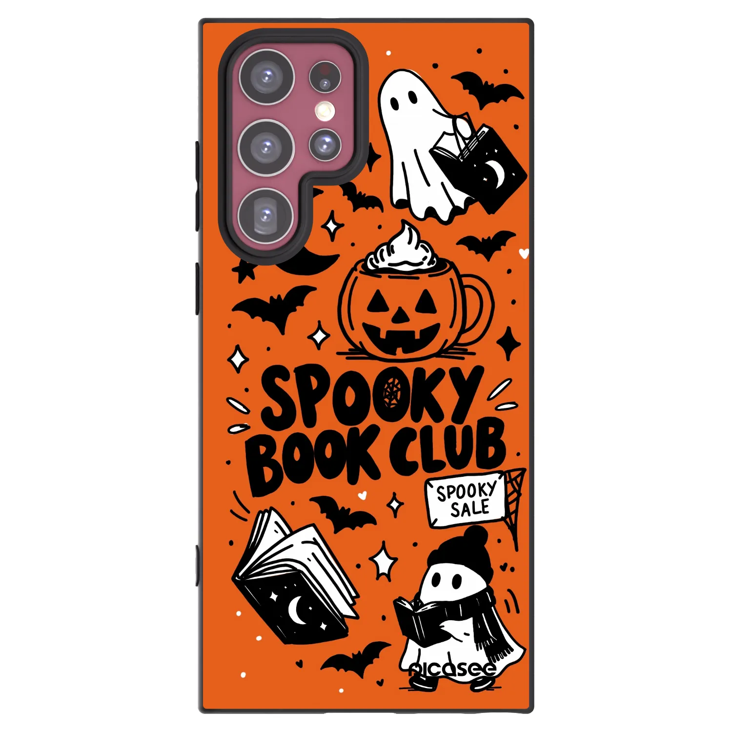 Picasee crna silikonska maskica za Samsung Galaxy S22 Ultra 5G - Spooky book club