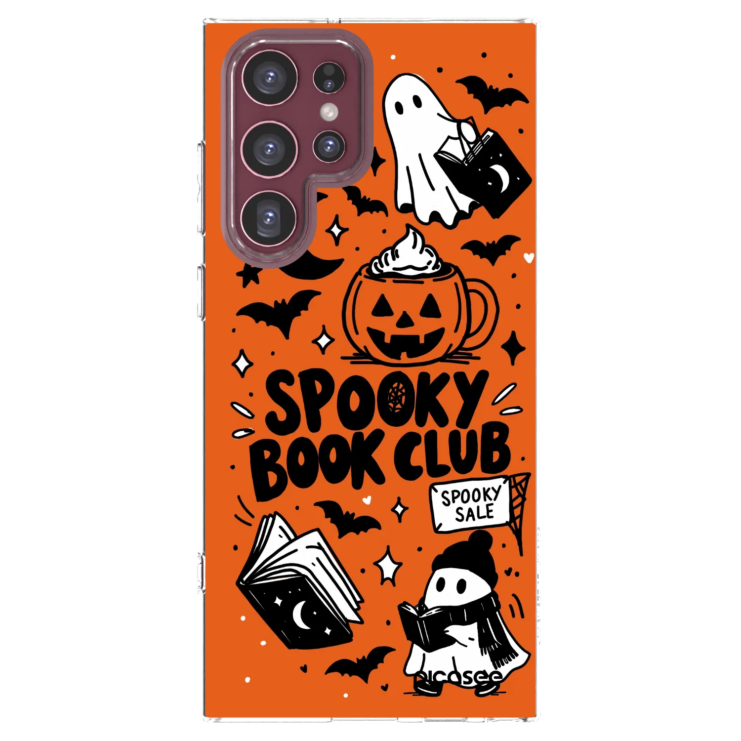 Picasee silikonska prozirna maskica za Samsung Galaxy S22 Ultra 5G - Spooky book club