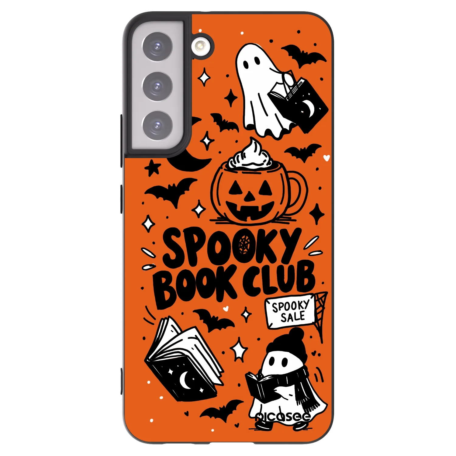 Picasee crna silikonska maskica za Samsung Galaxy S22+ 5G - Spooky book club