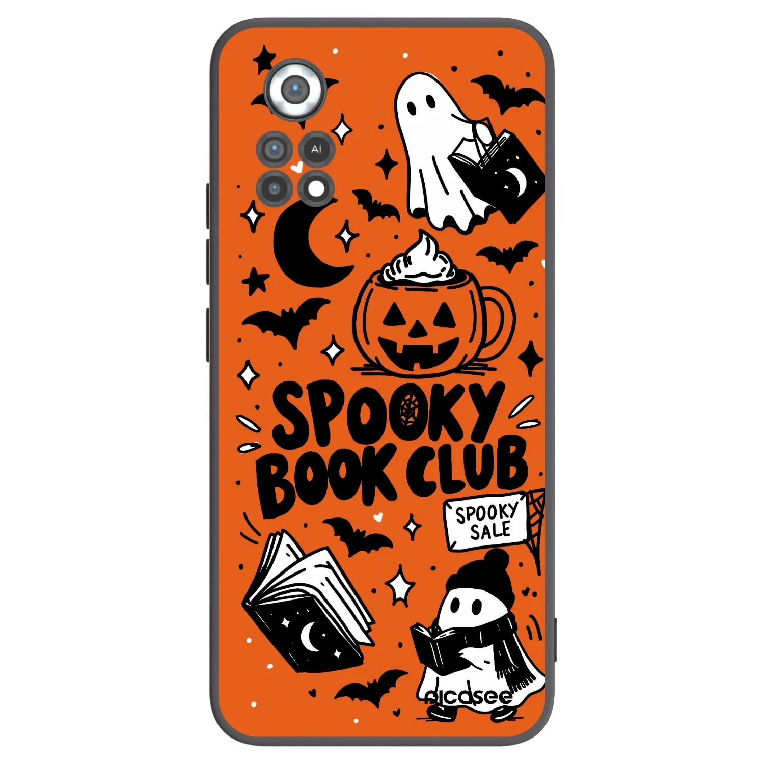 Picasee crna silikonska maskica za Xiaomi Poco X4 Pro 5G - Spooky book club