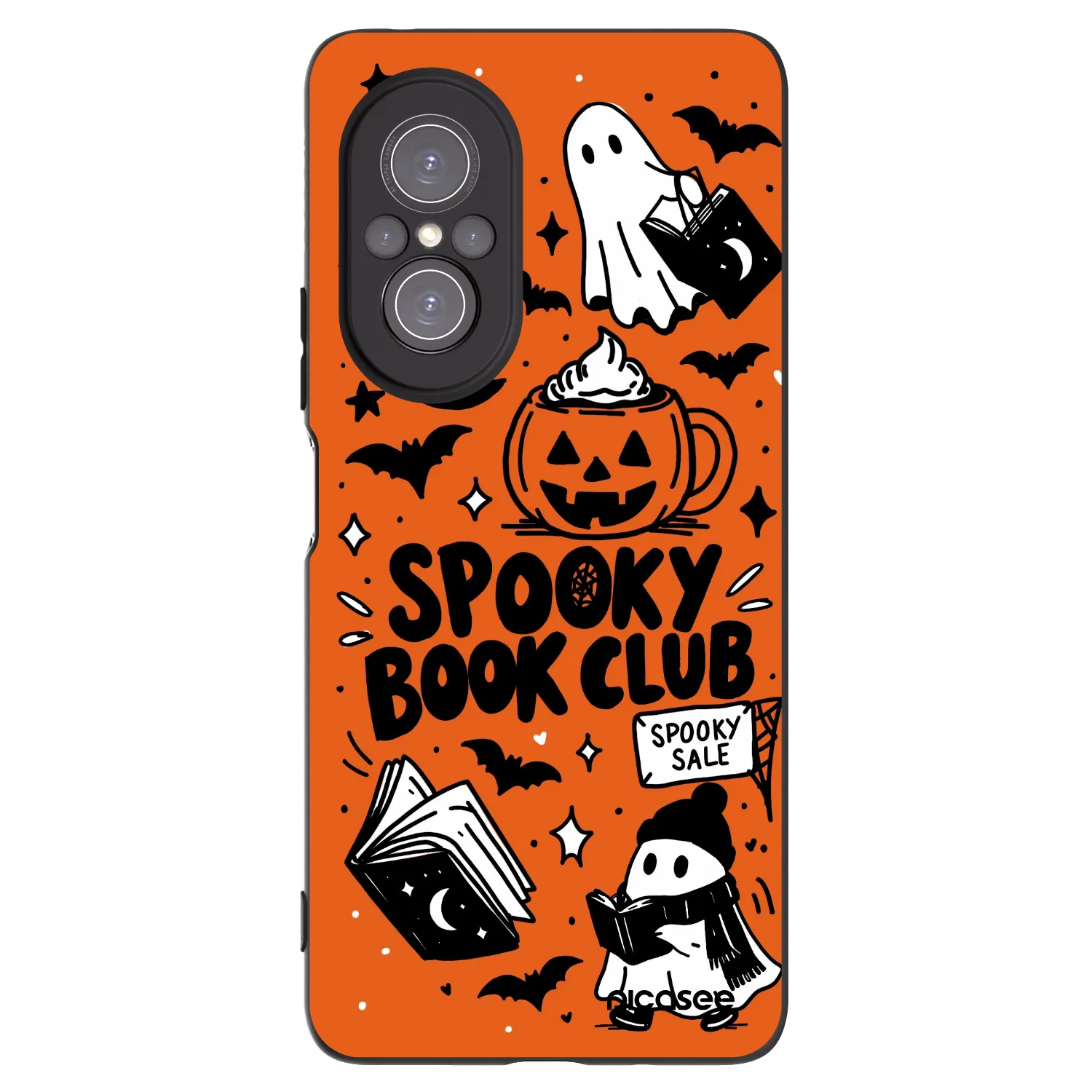 Picasee crna silikonska maskica za Huawei Nova 9 SE - Spooky book club