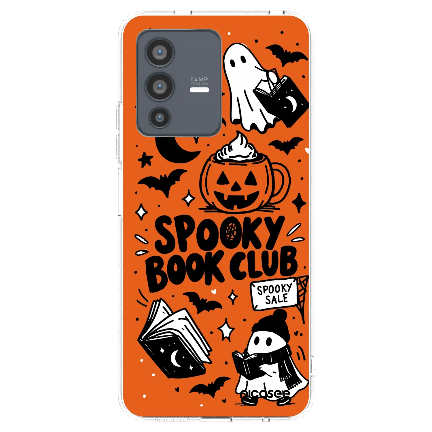 Picasee silikonska prozirna maskica za Vivo V23 5G - Spooky book club