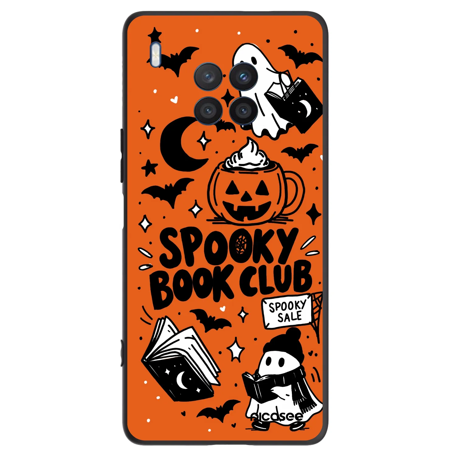Picasee crna silikonska maskica za Honor 50 Lite - Spooky book club