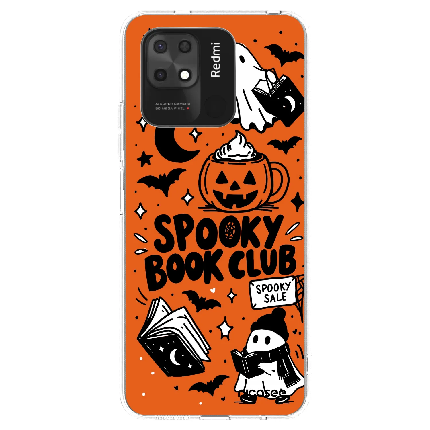 Picasee silikonska prozirna maskica za Xiaomi Redmi 10C - Spooky book club