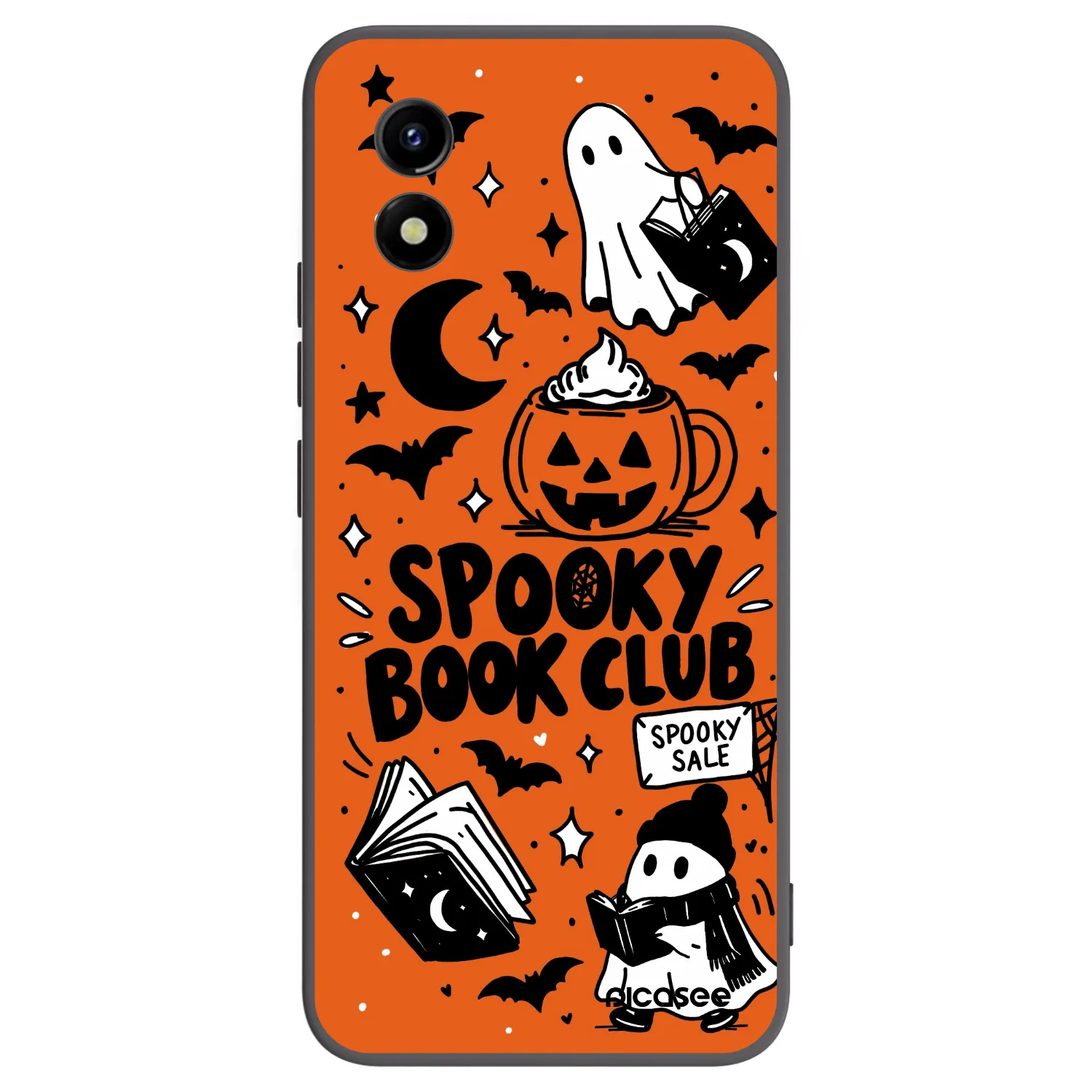 Picasee crna silikonska maskica za Vivo Y01 - Spooky book club