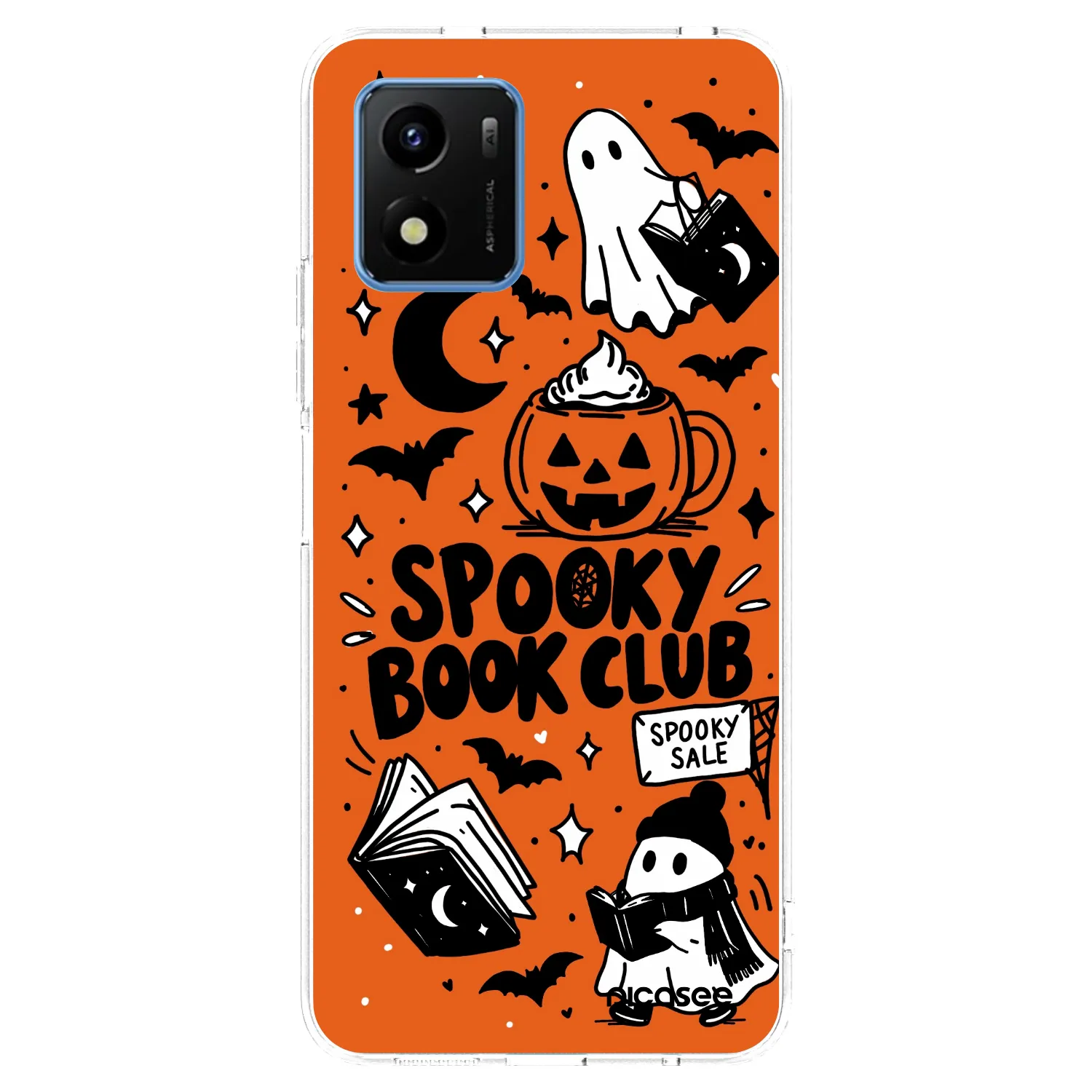 Picasee silikonska prozirna maskica za Vivo Y01 - Spooky book club