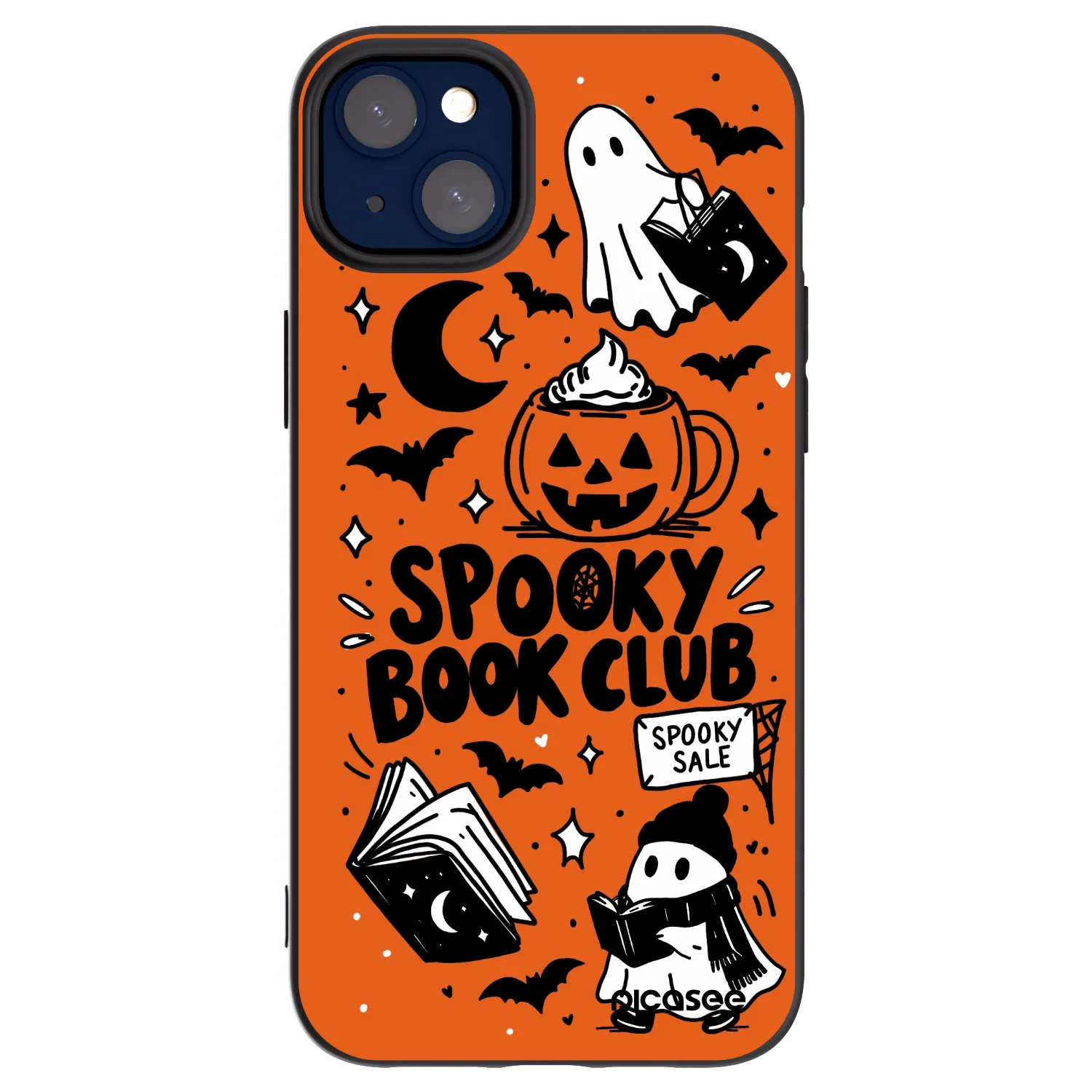 Picasee crna silikonska maskica za Apple iPhone 14 Plus - Spooky book club