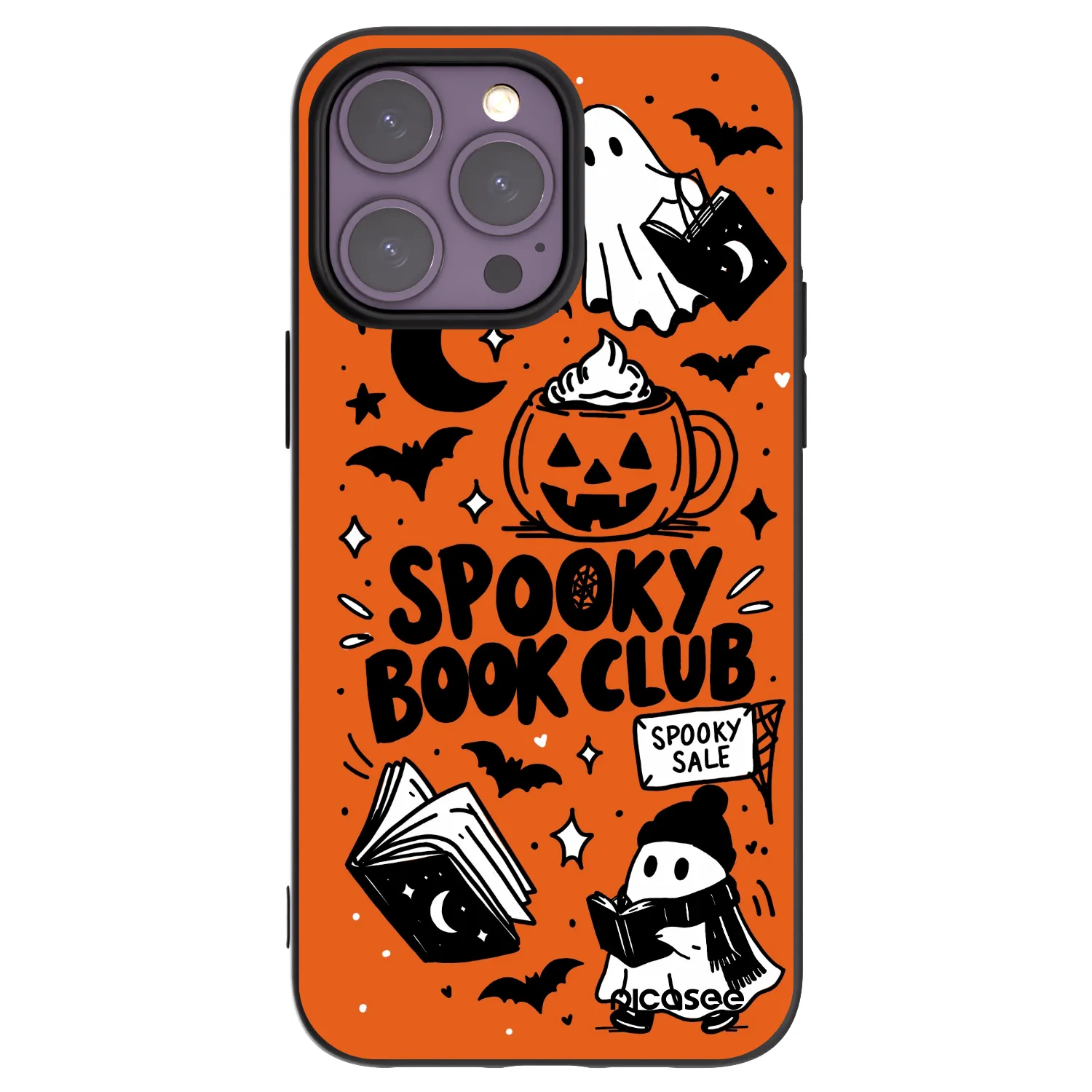 Picasee crna silikonska maskica za Apple iPhone 14 Pro Max - Spooky book club