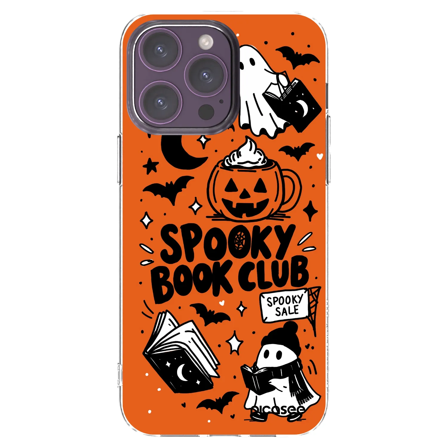Picasee silikonska prozirna maskica za Apple iPhone 14 Pro Max - Spooky book club