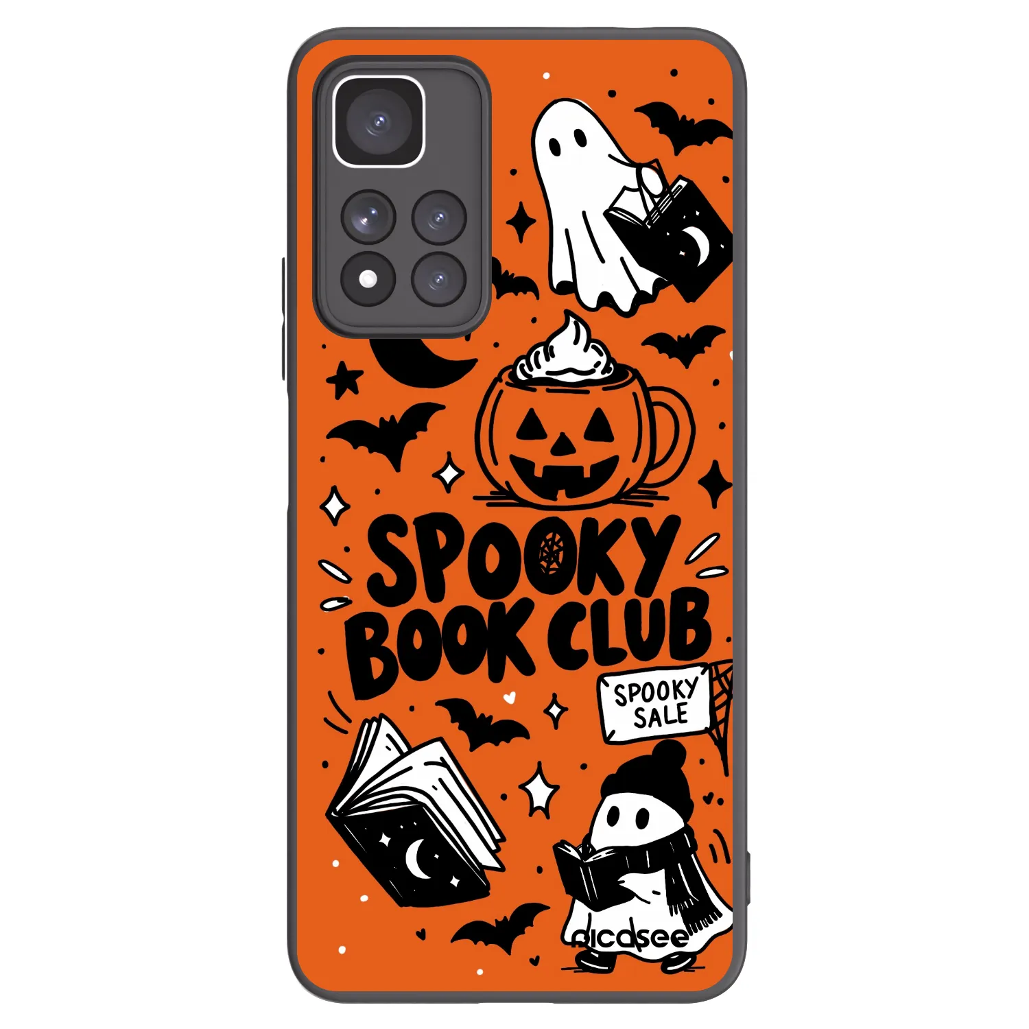 Picasee crna silikonska maskica za Xiaomi Redmi Note 11 Pro+ 5G - Spooky book club