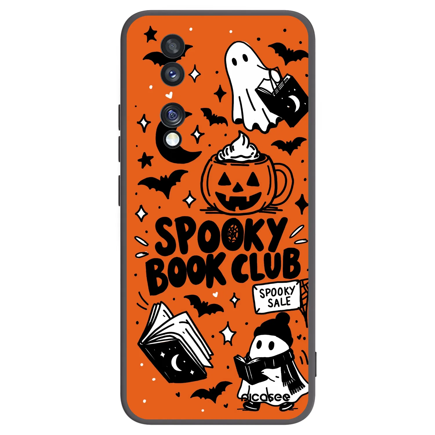 Picasee crna silikonska maskica za Honor 70 - Spooky book club