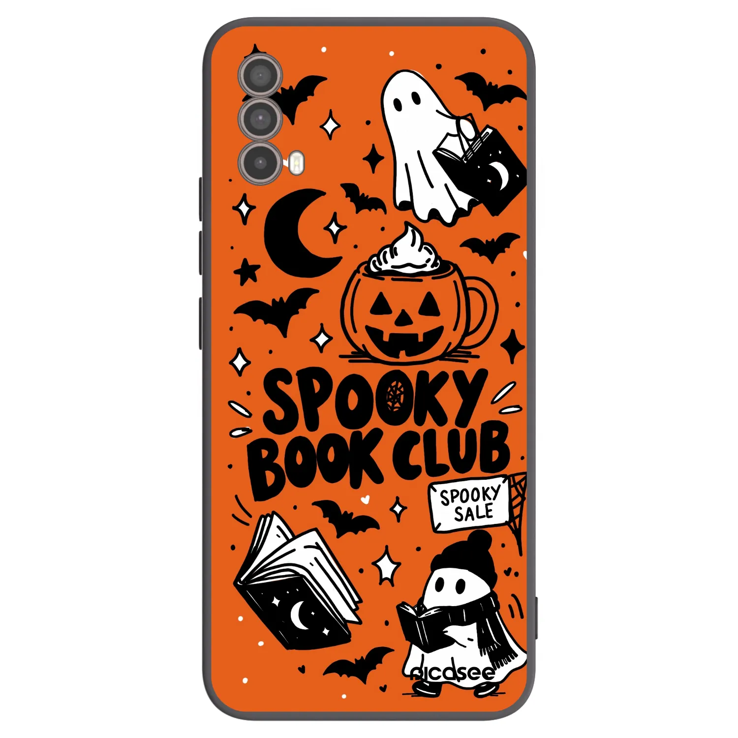 Picasee crna silikonska maskica za Motorola Moto E40 - Spooky book club