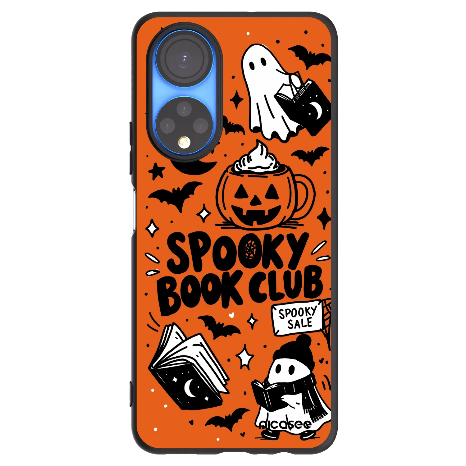 Picasee crna silikonska maskica za Honor X7 - Spooky book club