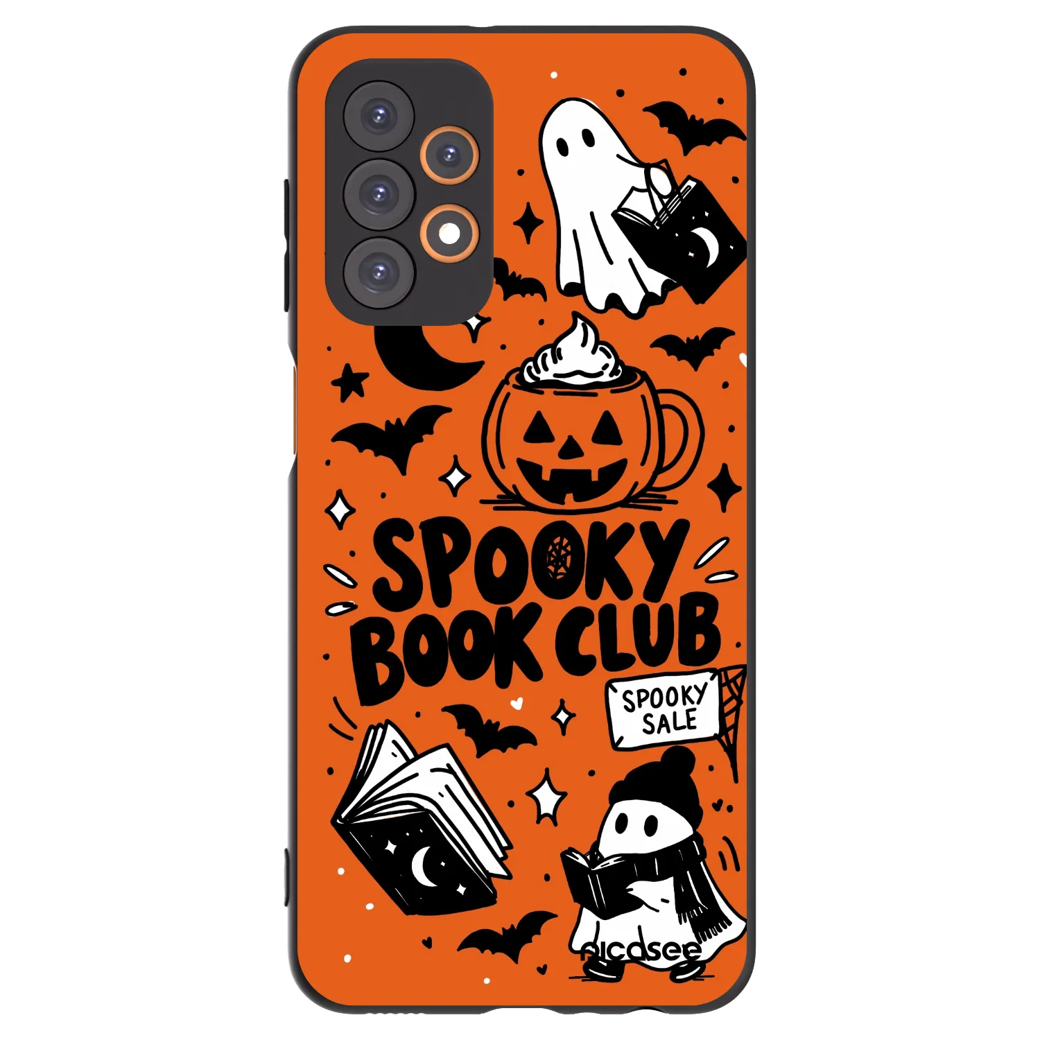 Picasee crna silikonska maskica za Samsung Galaxy A23 A236B 5G - Spooky book club