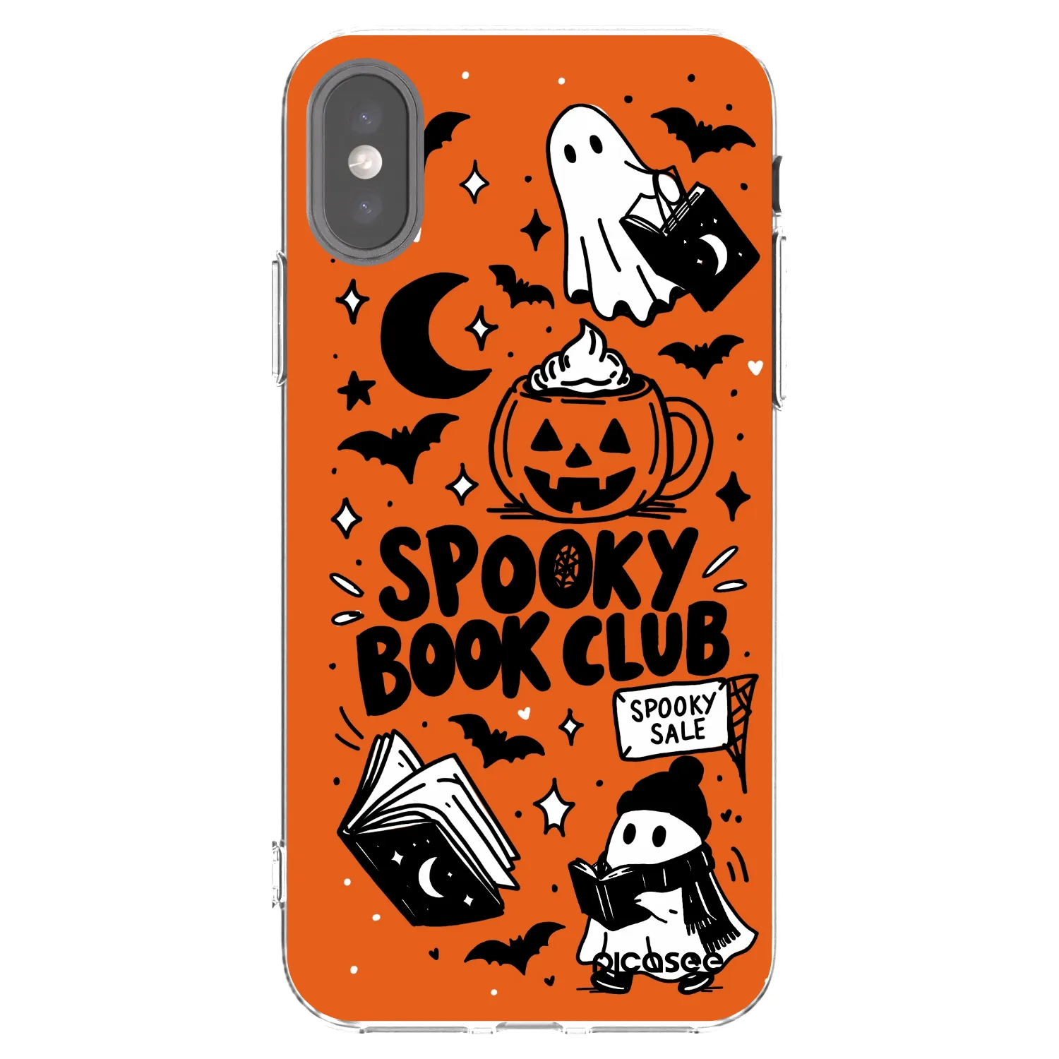 Picasee silikonska prozirna maskica za Apple iPhone X/XS - Spooky book club