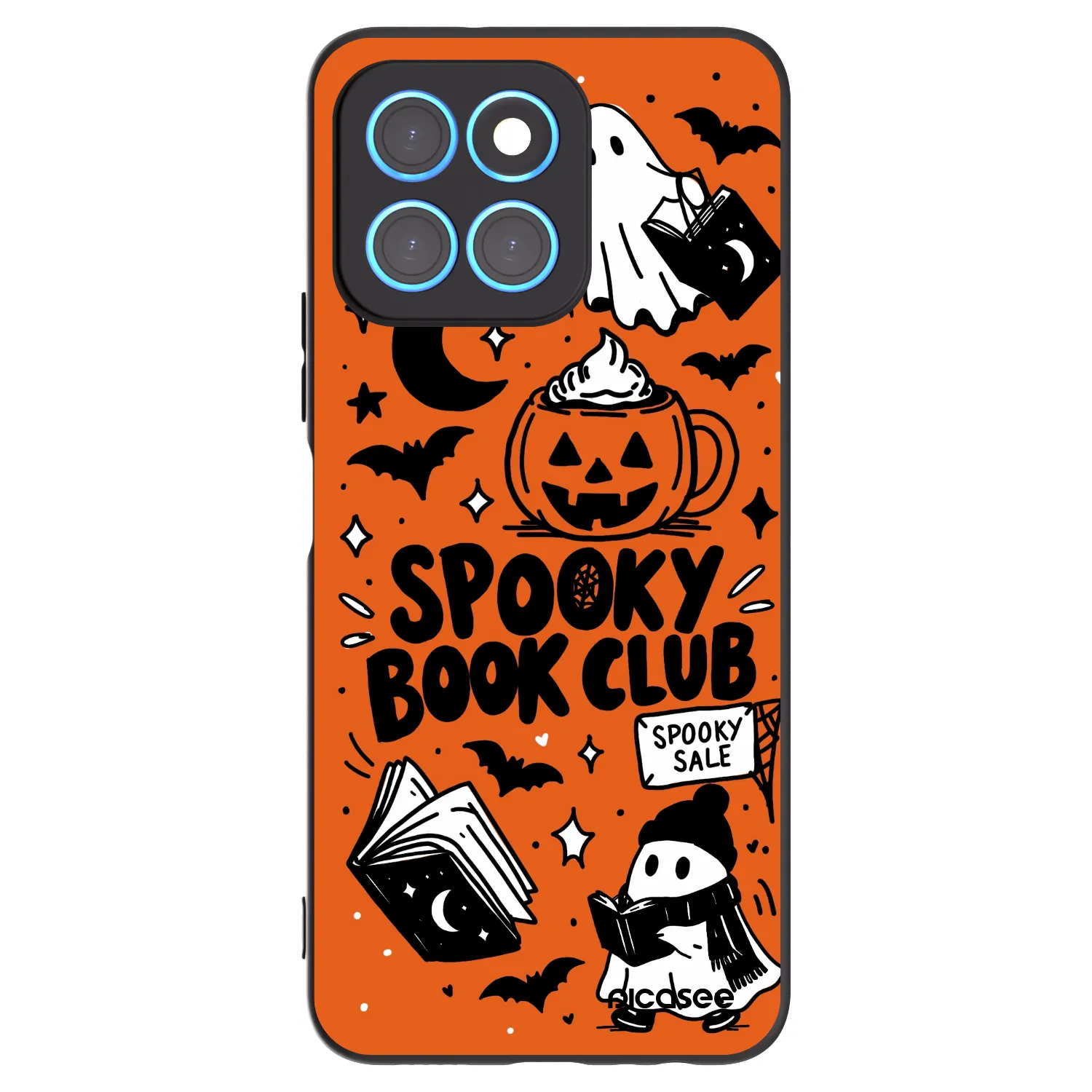 Picasee crna silikonska maskica za Honor X6 - Spooky book club
