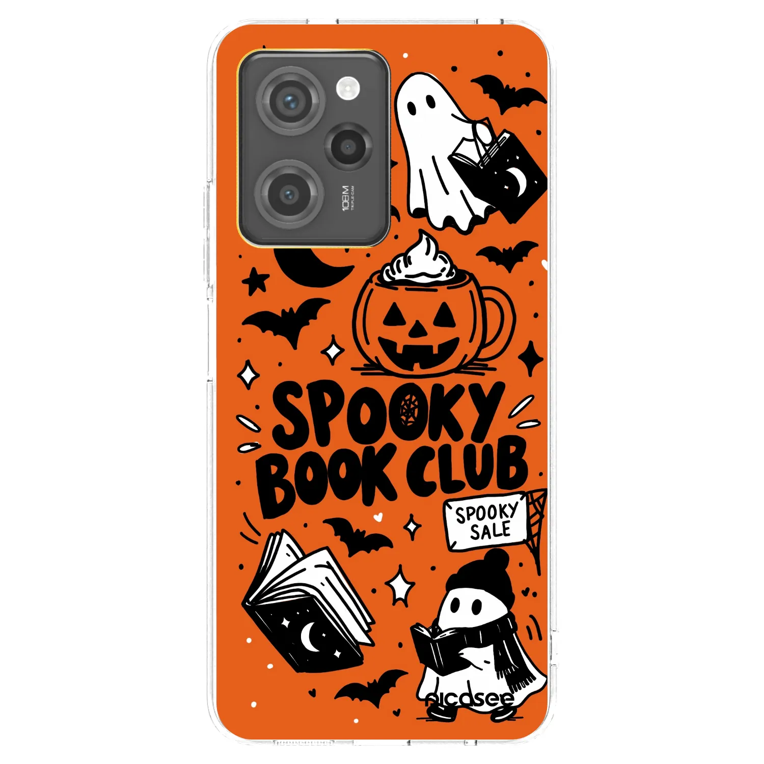 Picasee crna silikonska maskica za Xiaomi Poco X5 Pro - Spooky book club
