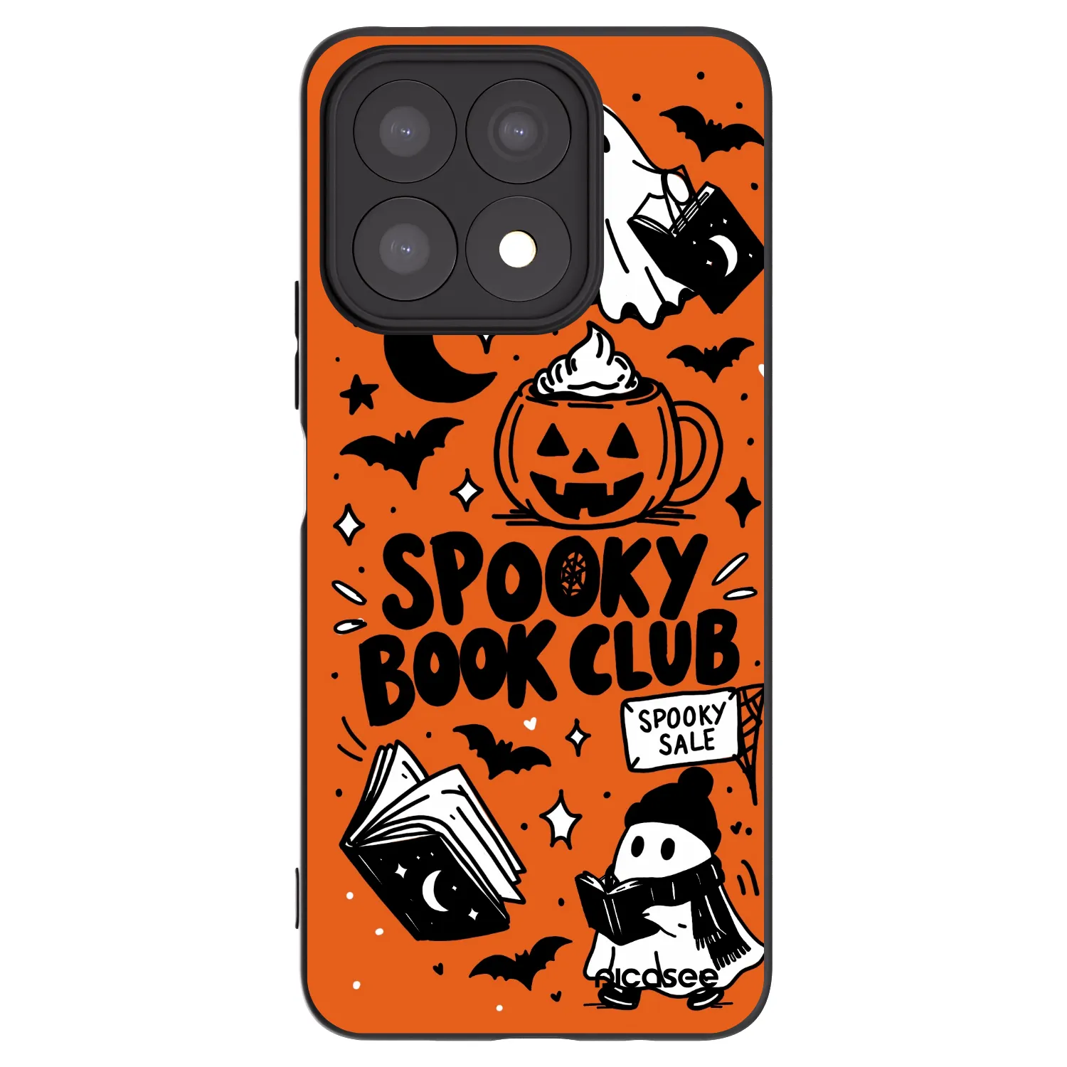 Picasee crna silikonska maskica za Honor X8a - Spooky book club