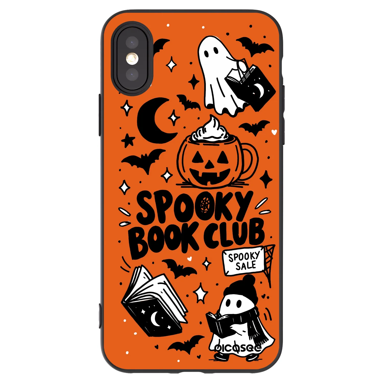 Picasee crna silikonska maskica za Apple iPhone X/XS - Spooky book club
