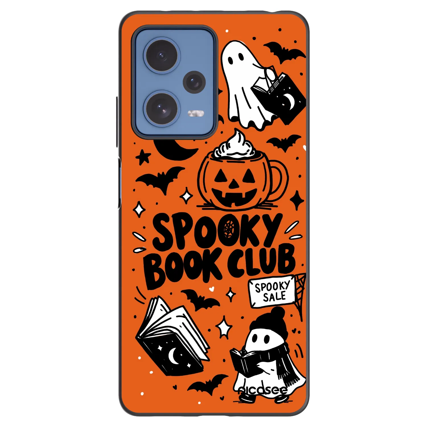 Picasee crna silikonska maskica za Xiaomi Redmi Note 12 Pro 5G - Spooky book club