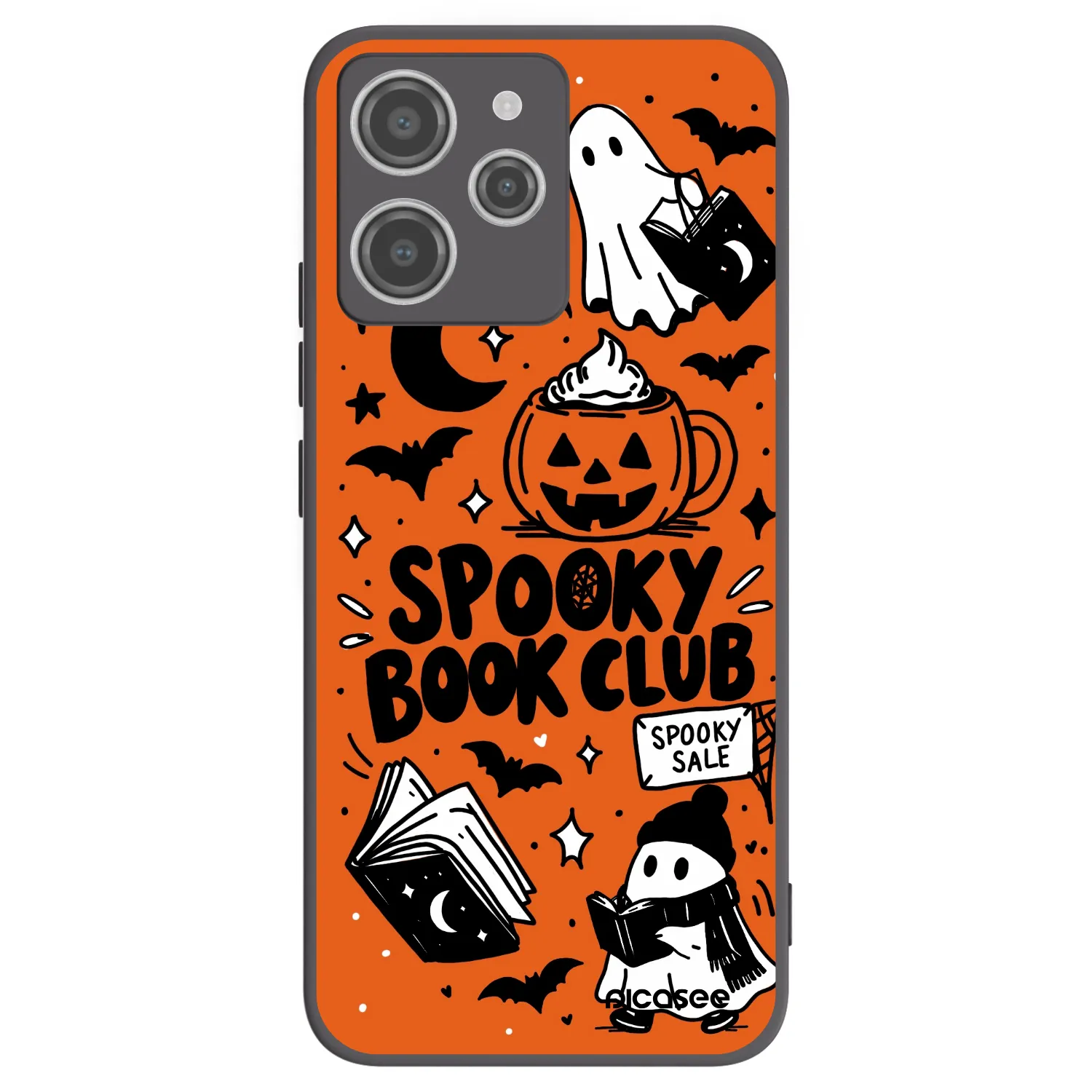 Picasee crna silikonska maskica za Xiaomi Redmi 12 4G - Spooky book club