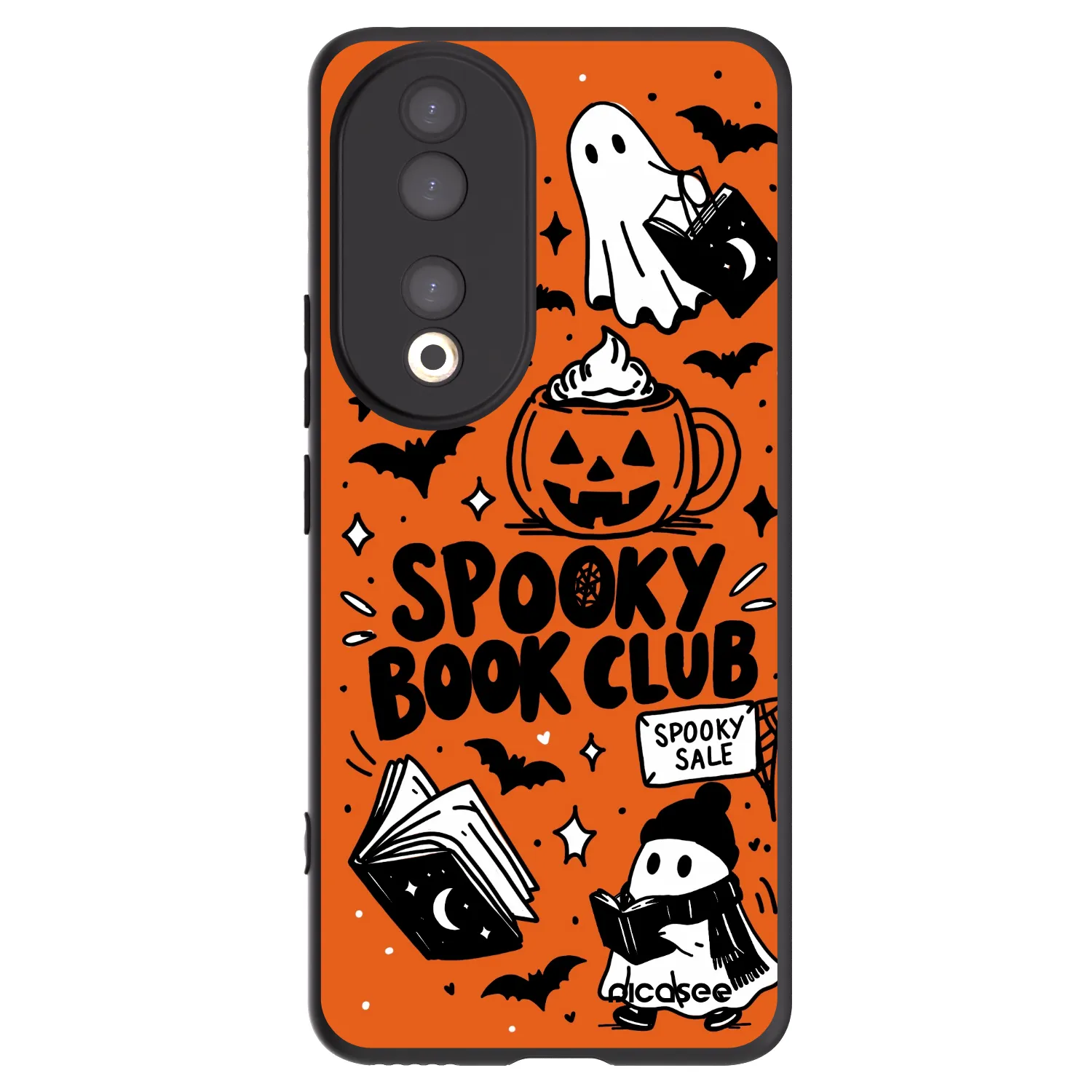 Picasee crna silikonska maskica za Honor 90 5G - Spooky book club