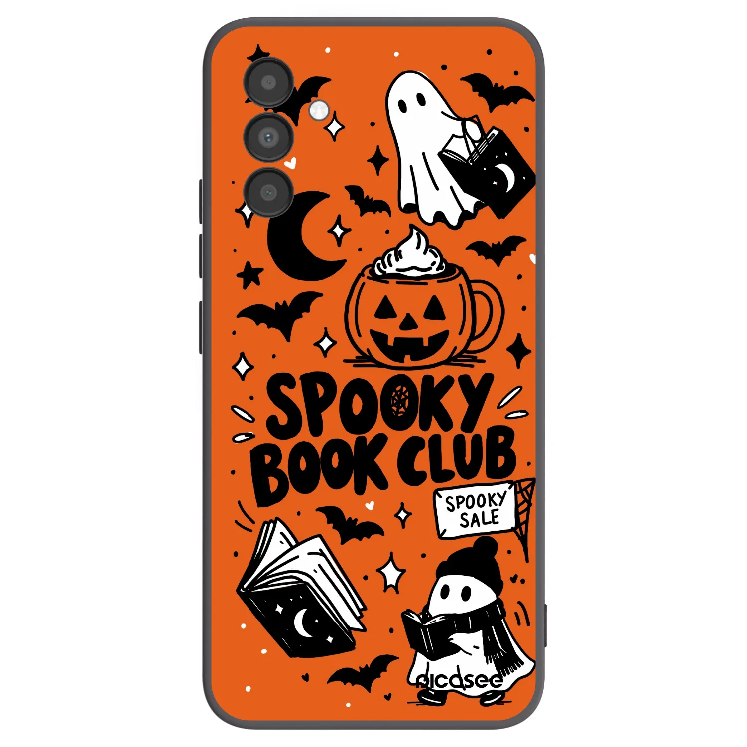 Picasee crna silikonska maskica za Samsung Galaxy A04s A047F - Spooky book club