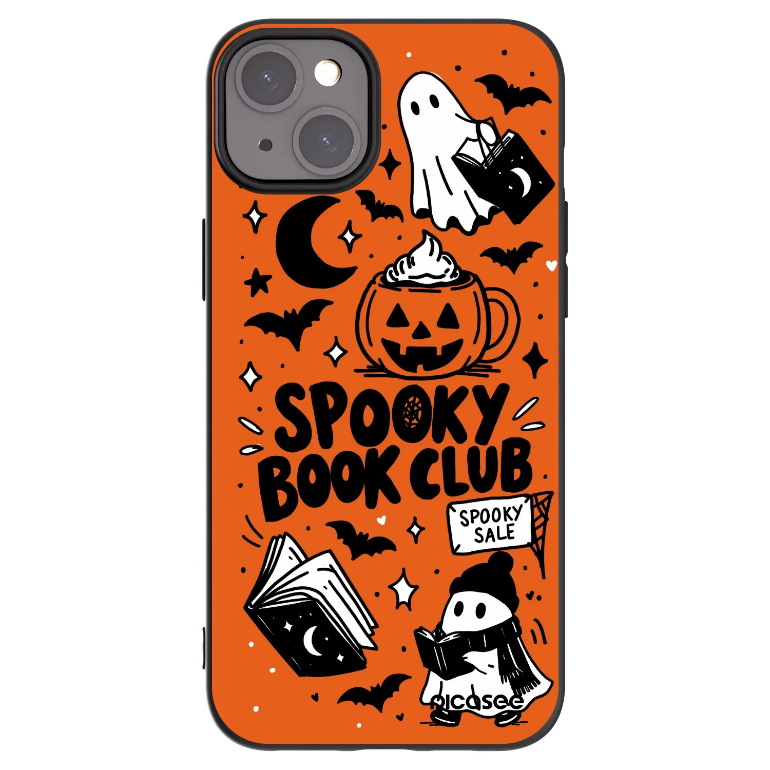 Picasee crna silikonska maskica za Apple iPhone 15 Plus - Spooky book club
