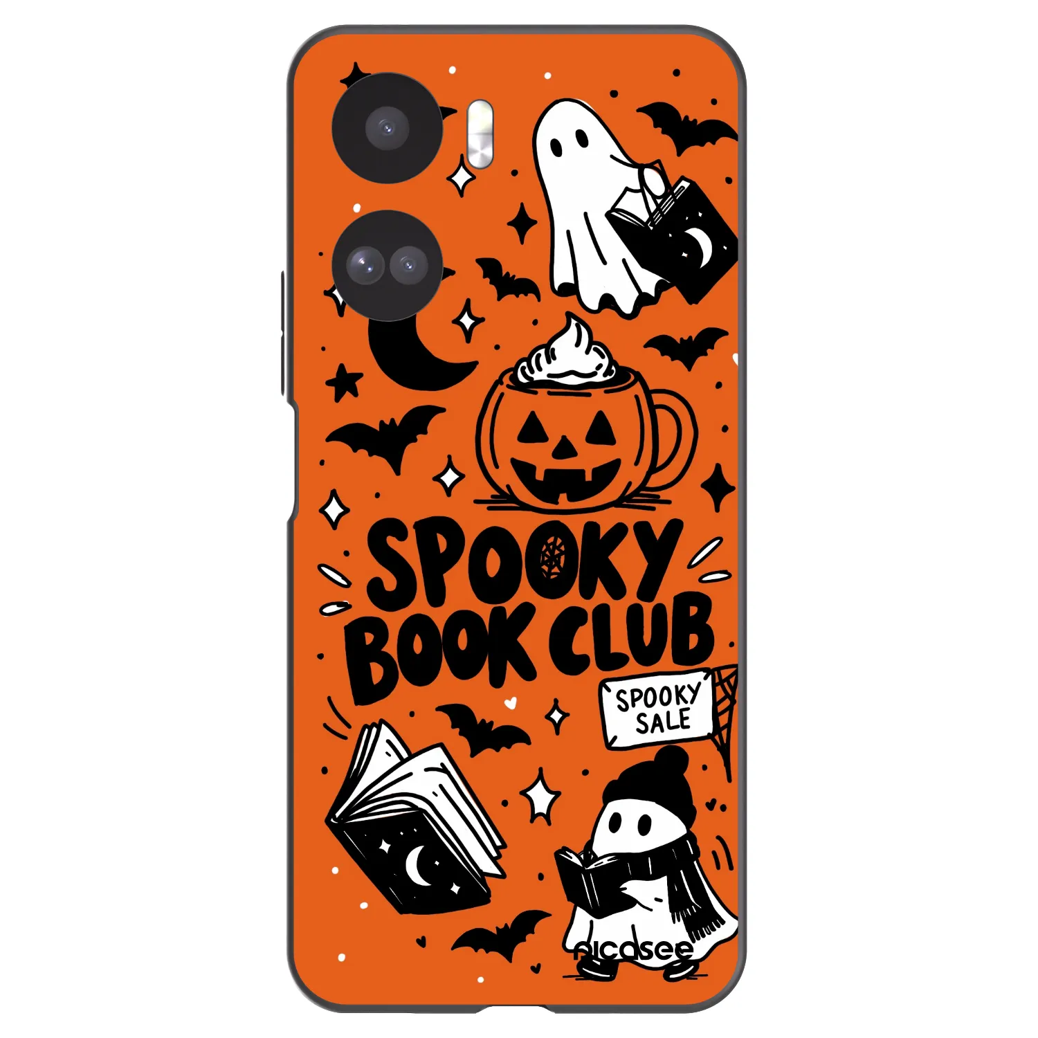 Picasee crna silikonska maskica za Honor 90 Lite 5G - Spooky book club