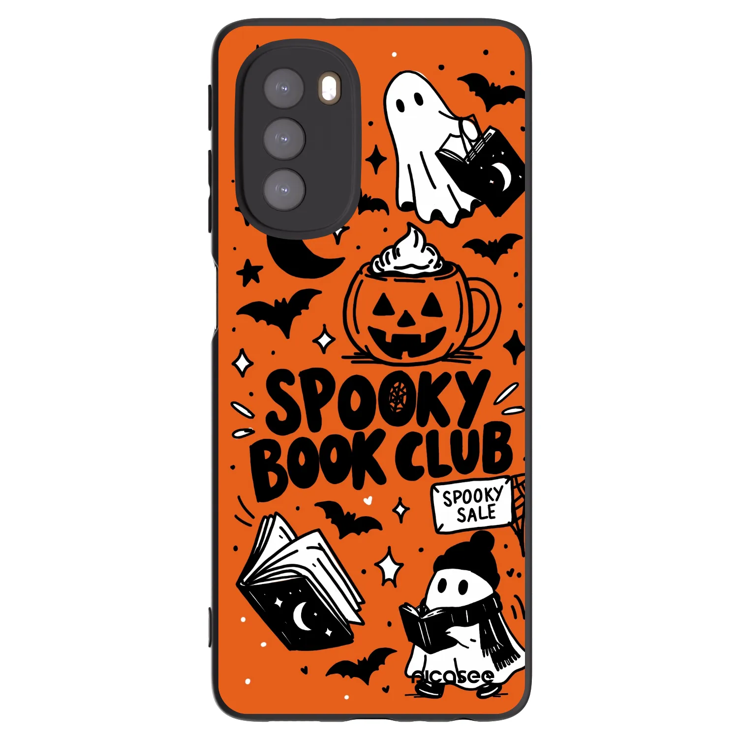 Picasee crna silikonska maskica za Motorola Moto G51 - Spooky book club