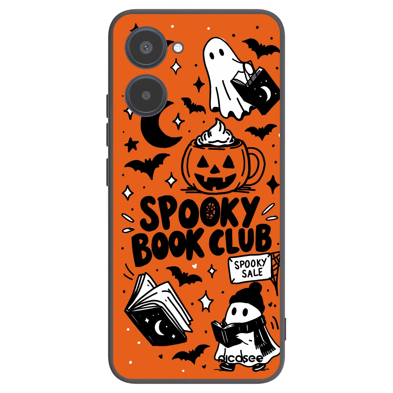 Picasee crna silikonska maskica za Realme 10 4G - Spooky book club