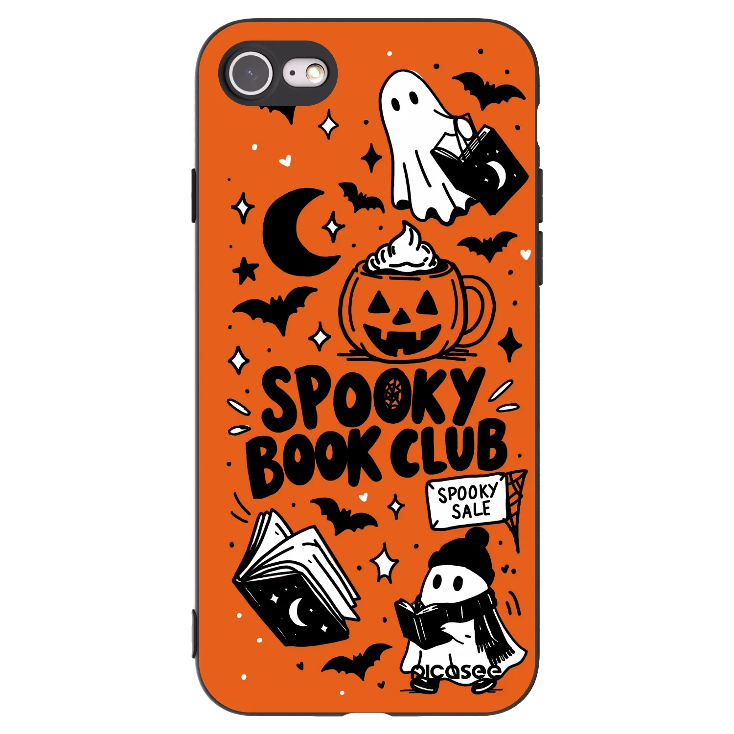 Picasee crna silikonska maskica za Apple iPhone 7 - Spooky book club