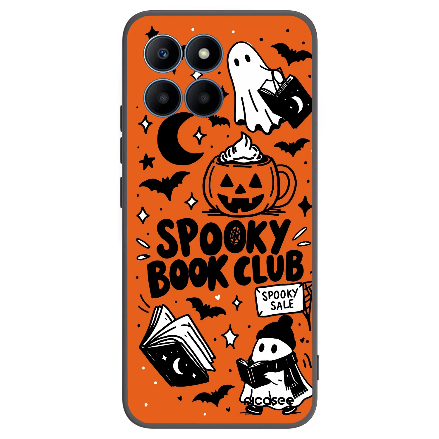 Picasee crna silikonska maskica za Honor 70 Lite - Spooky book club