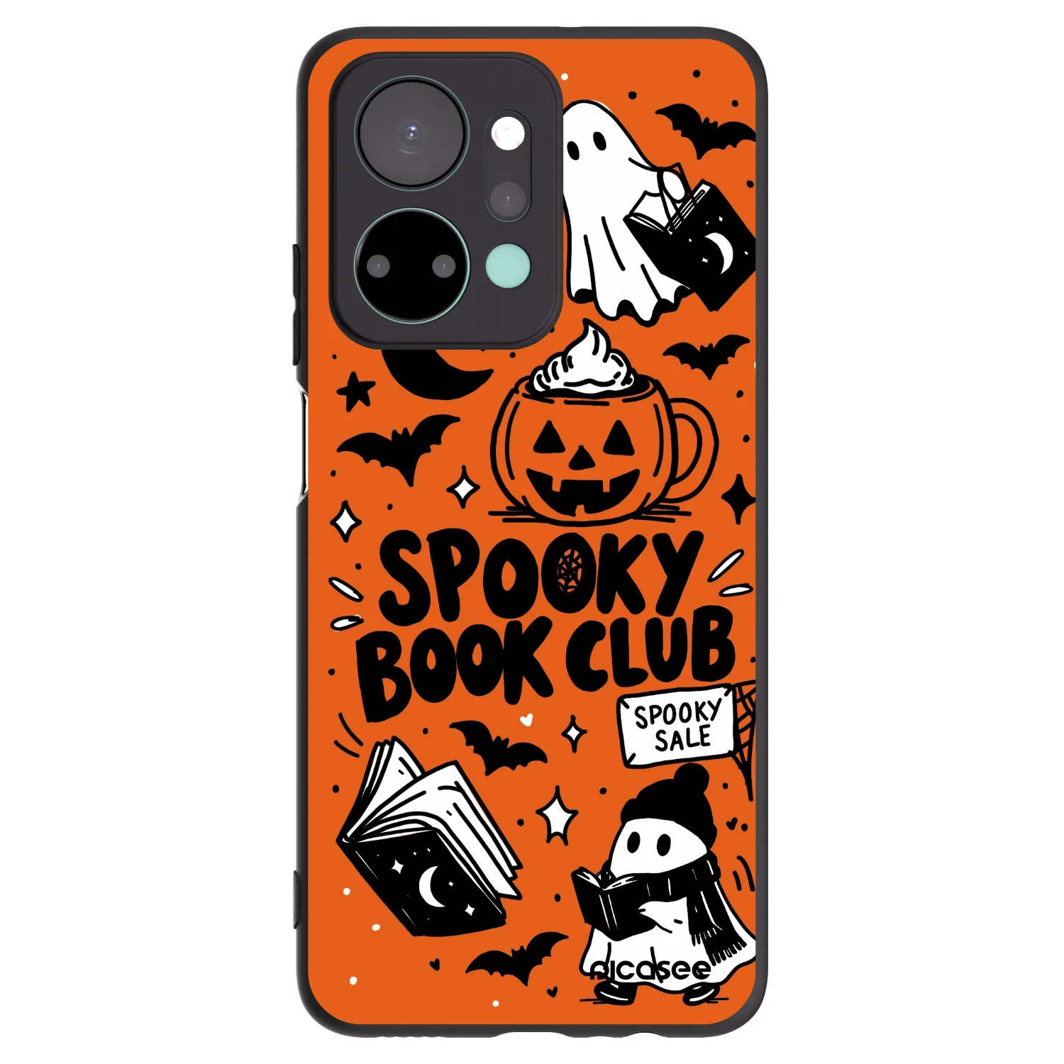 Picasee crna silikonska maskica za Honor X7a - Spooky book club