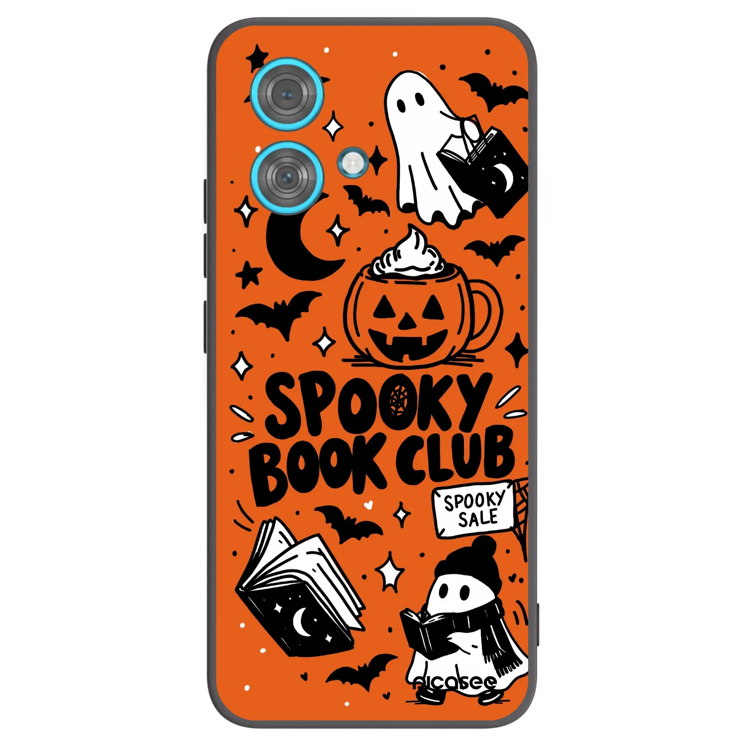Picasee crna silikonska maskica za Motorola Edge 40 Neo - Spooky book club