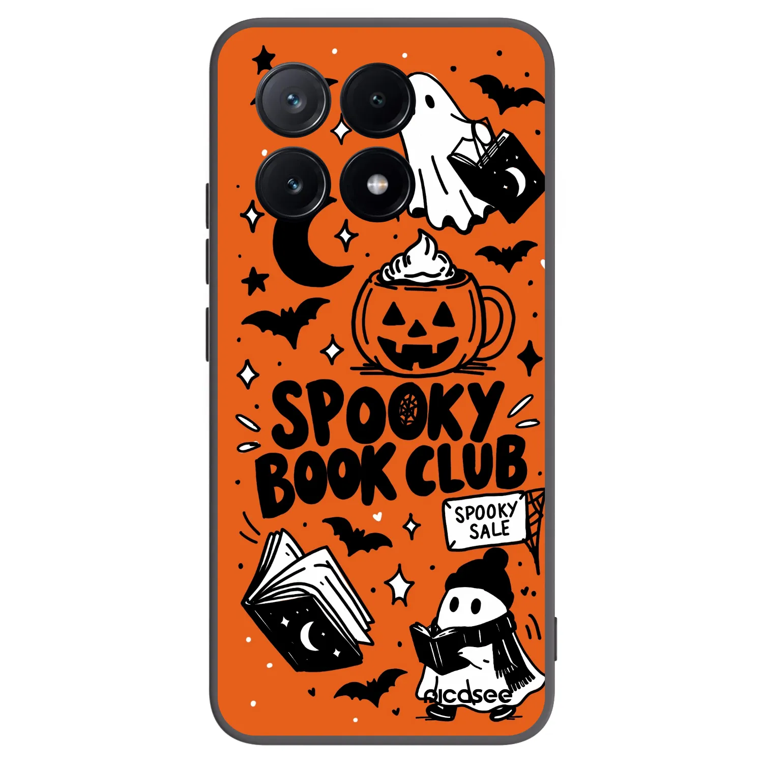Picasee crna silikonska maskica za Xiaomi Poco X6 Pro - Spooky book club