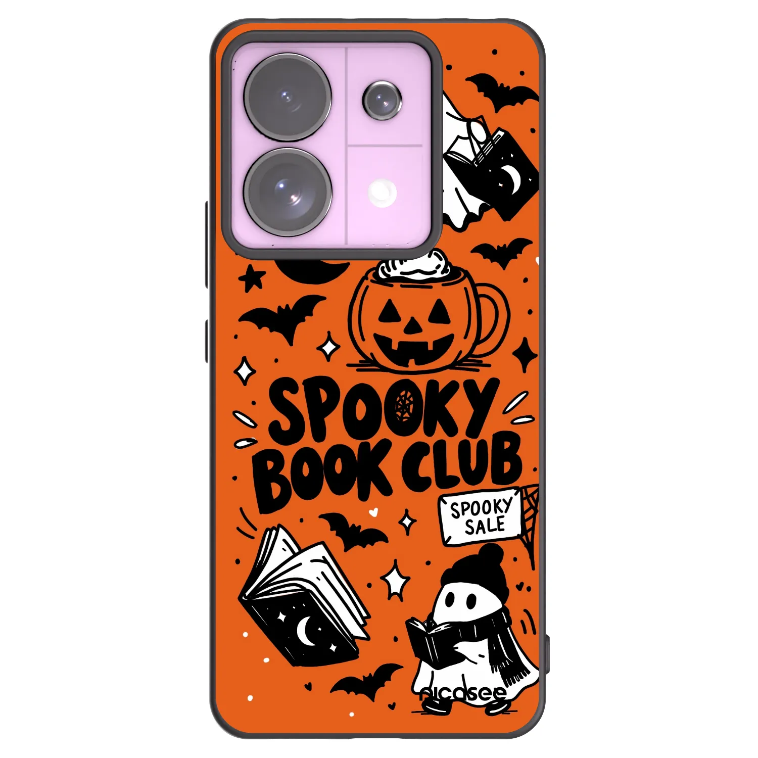 Picasee crna silikonska maskica za Xiaomi Redmi Note 13 Pro 5G - Spooky book club