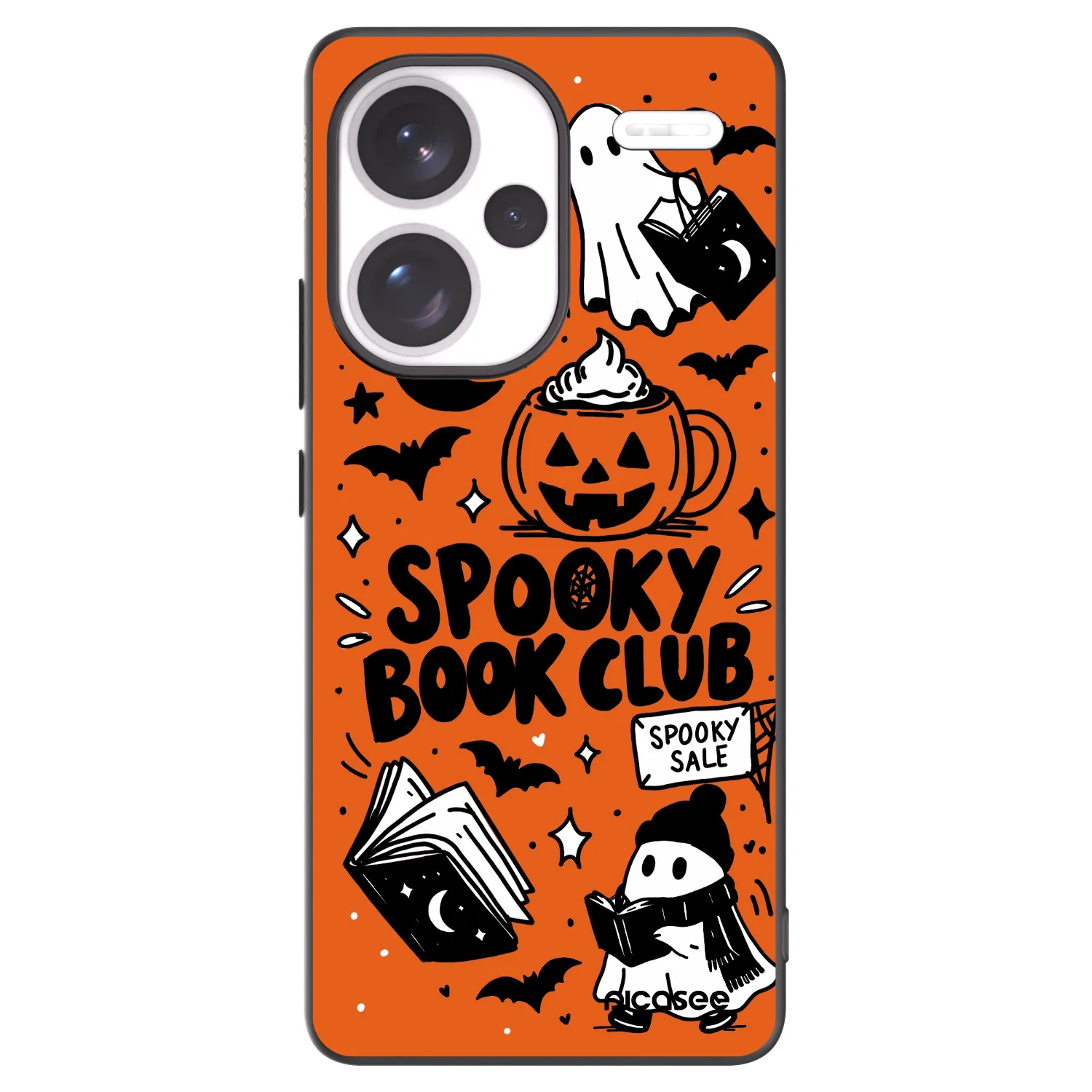 Picasee crna silikonska maskica za Xiaomi Redmi Note 13 Pro+ 5G - Spooky book club