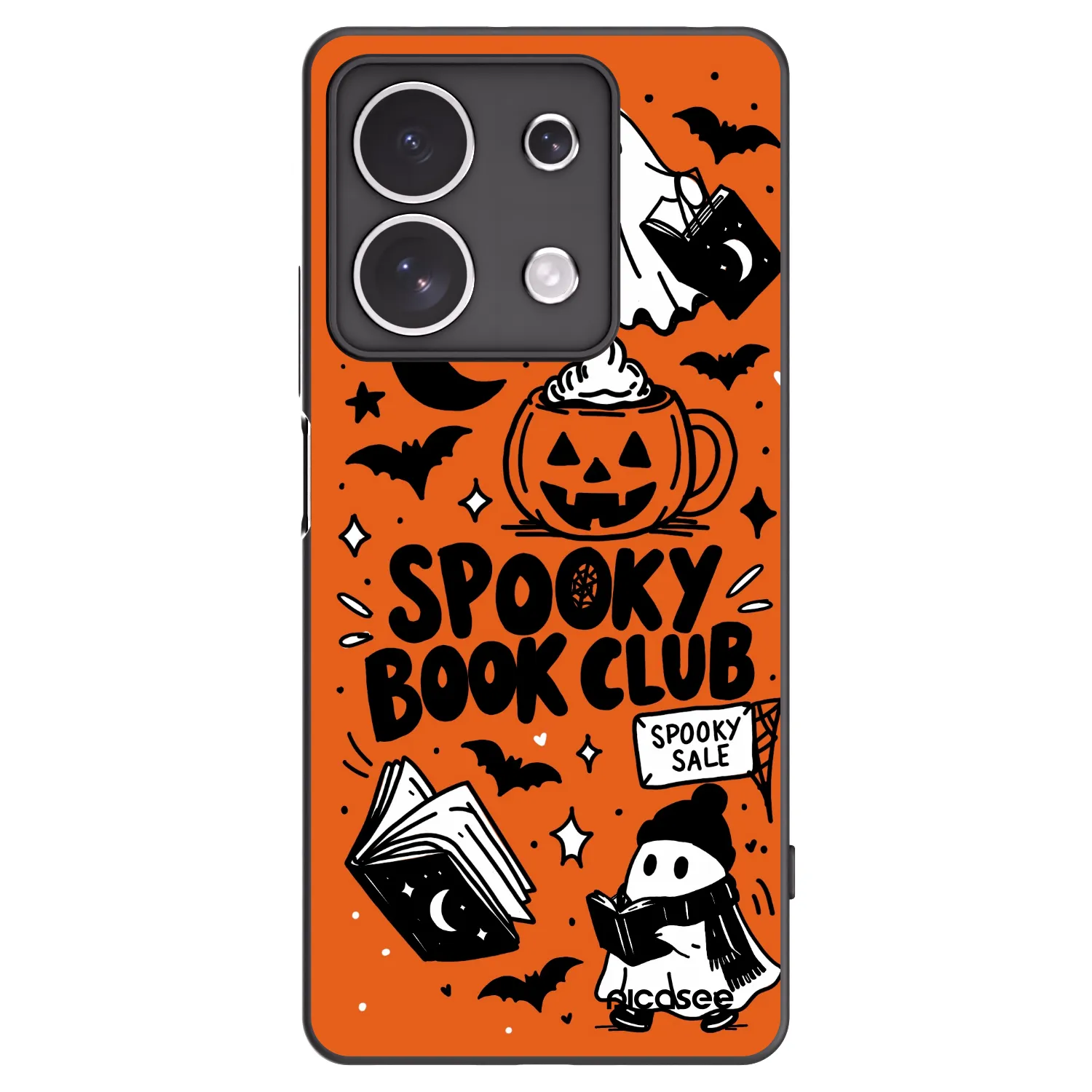 Picasee crna silikonska maskica za Xiaomi Redmi Note 13 4G - Spooky book club
