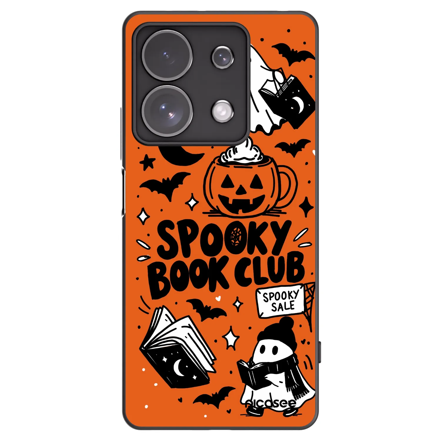 Picasee crna silikonska maskica za Xiaomi Redmi Note 13 Pro 4G - Spooky book club